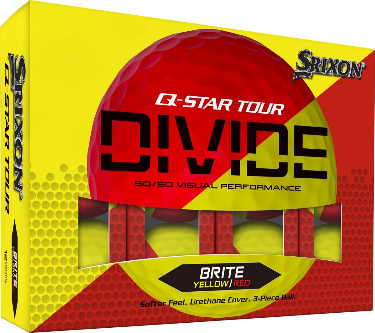 Srixon Q-Star Tour Divide Golfbolde - Gul/Rød