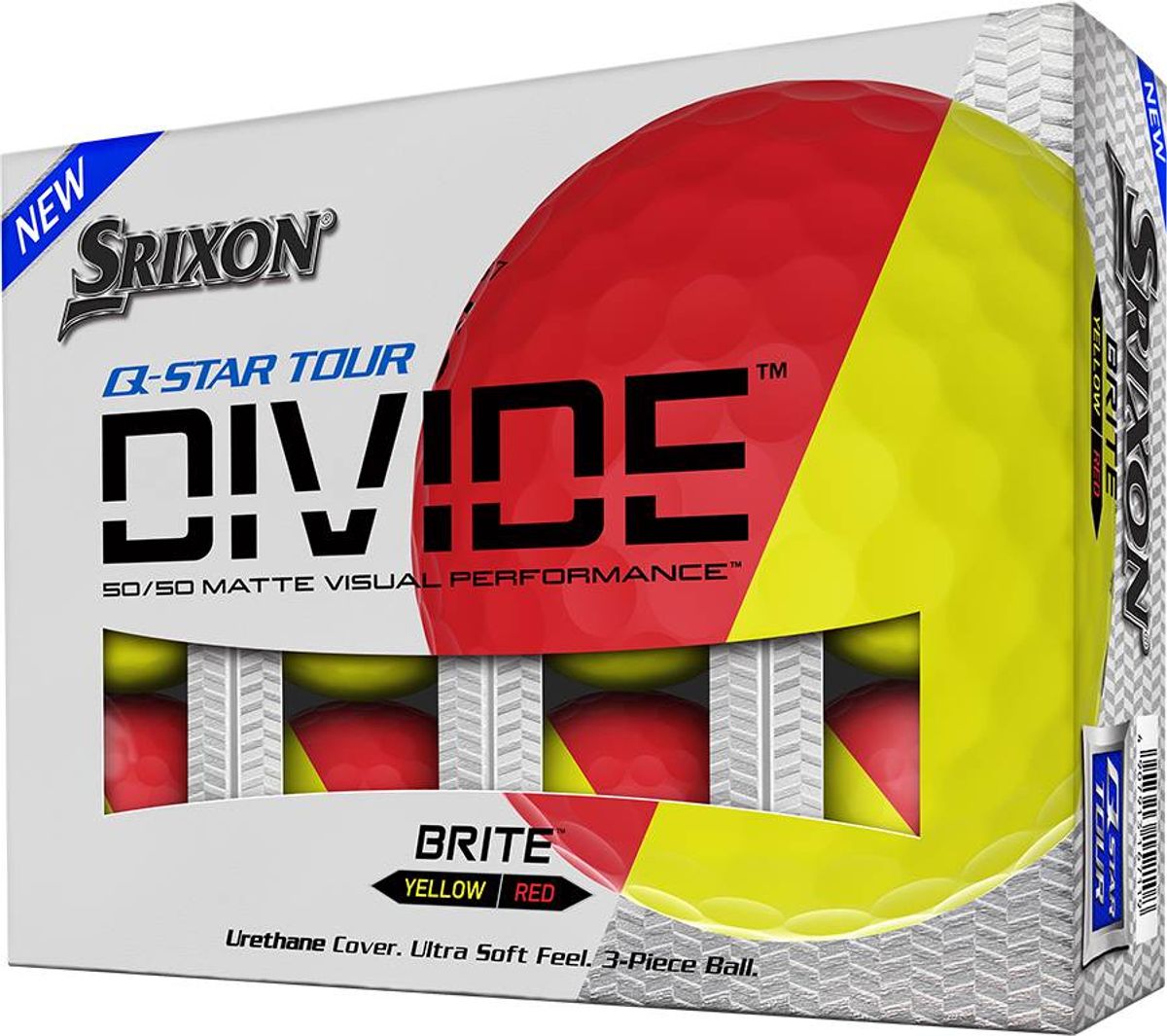 Srixon Q-Star Tour Divide Red Golfbolde - Rød/Gul