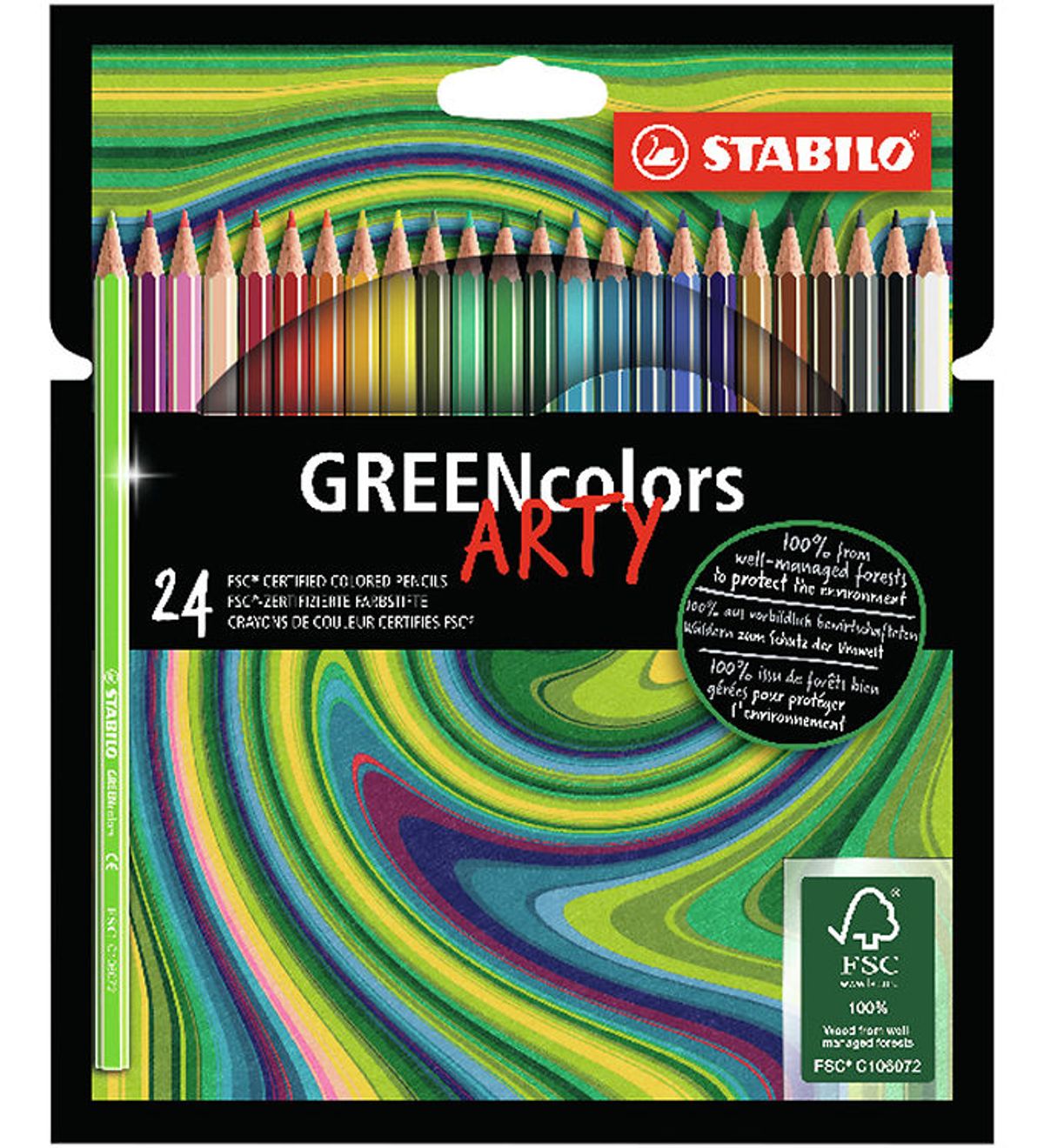 Stabilo Farveblyanter - GreenColors Arty - 24 Stk. - Multifarvet