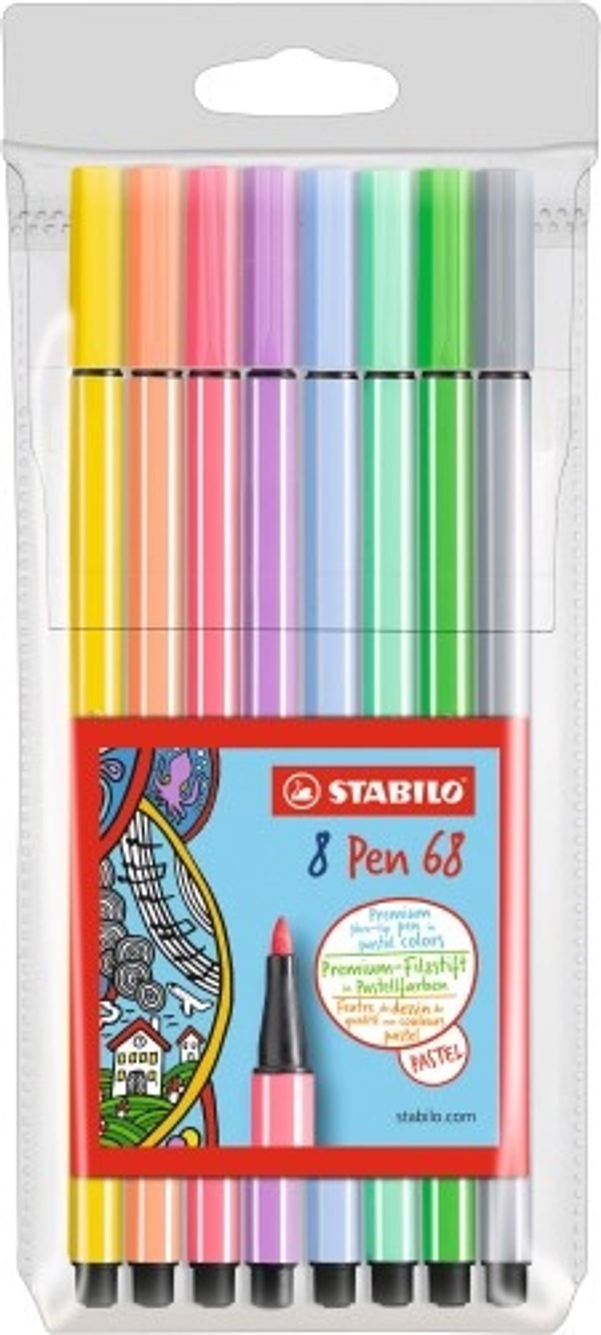 Stabilo Fineliner _ Pastel Colors 0,4mm. 8 stk/pk