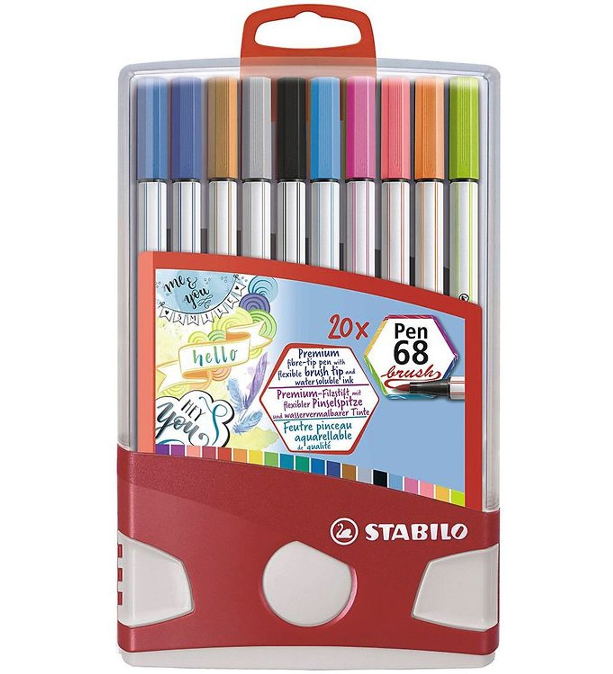 Stabilo Tuscher - Pen 68 Brush - 20 stk. - Multifarvet