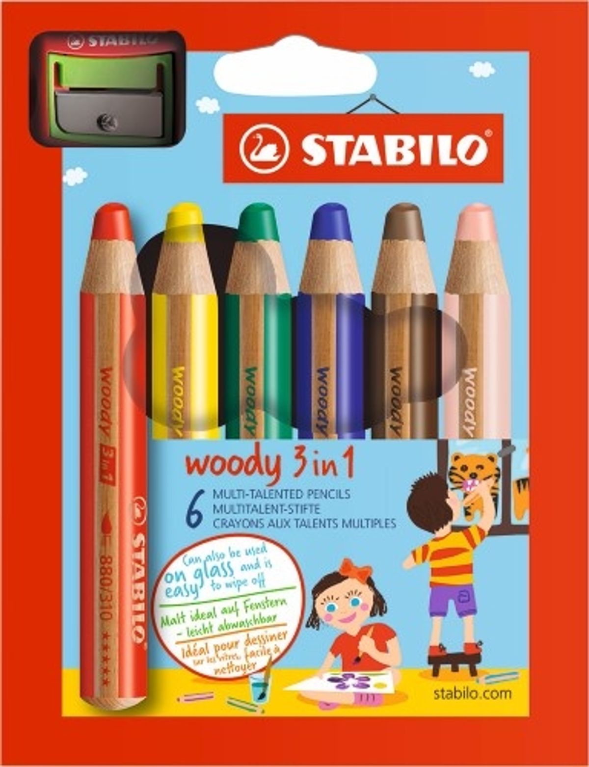 Stabilo Woody 3in1 6 stk/pk