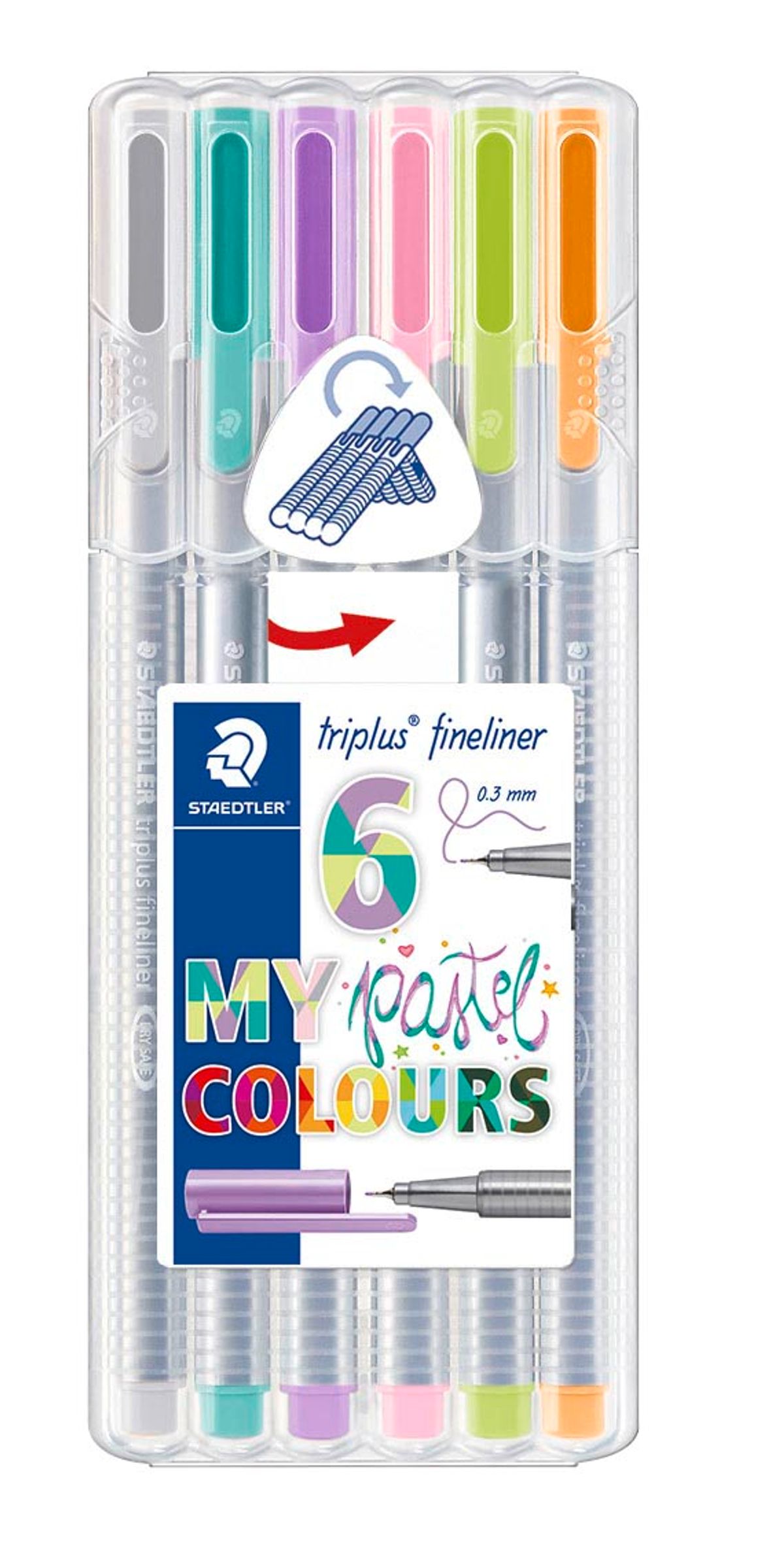 Staedtler Fineliner Triplus 0,3mm, 6 stk. "Pastel Colours"