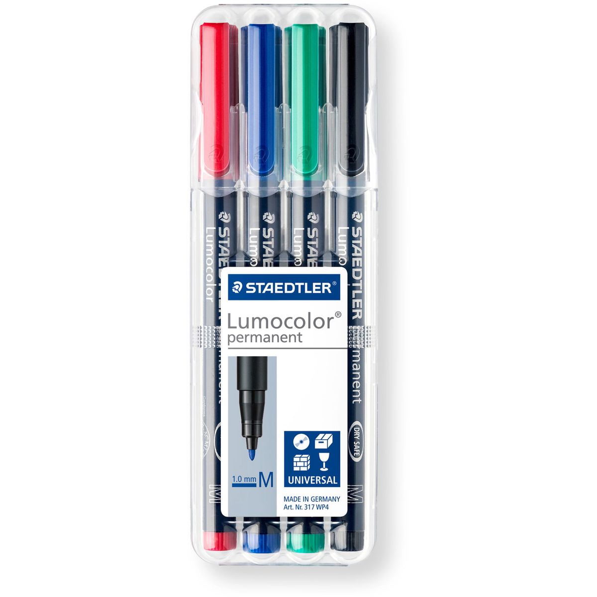 Staedtler Lumocolor 317M permanent overheadpenne 1,0mm 4 farver