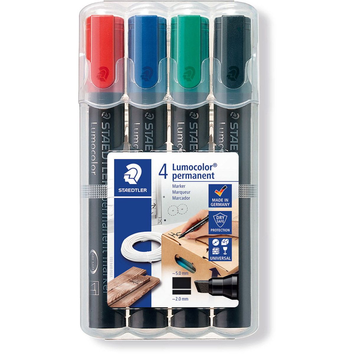 Staedtler Lumocolor 350 markersæt 4 farver