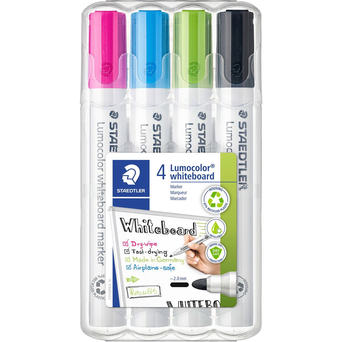 Staedtler Lumocolor 351 whiteboardmarker sæt 4 farver