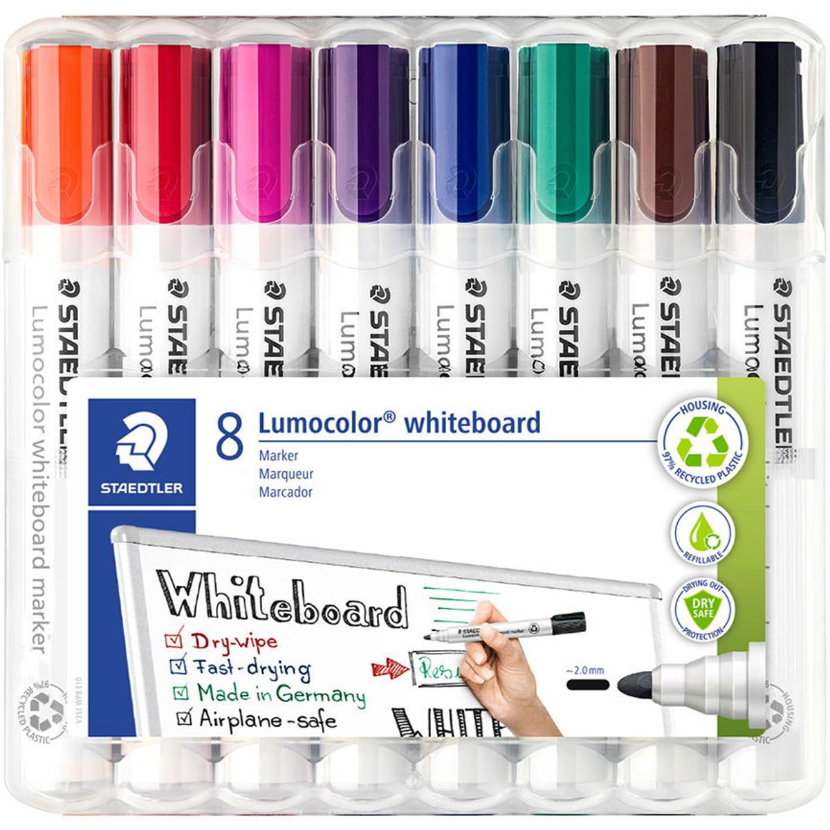 STAEDTLER Lumocolor 351 whiteboradmarkere flerfarvet