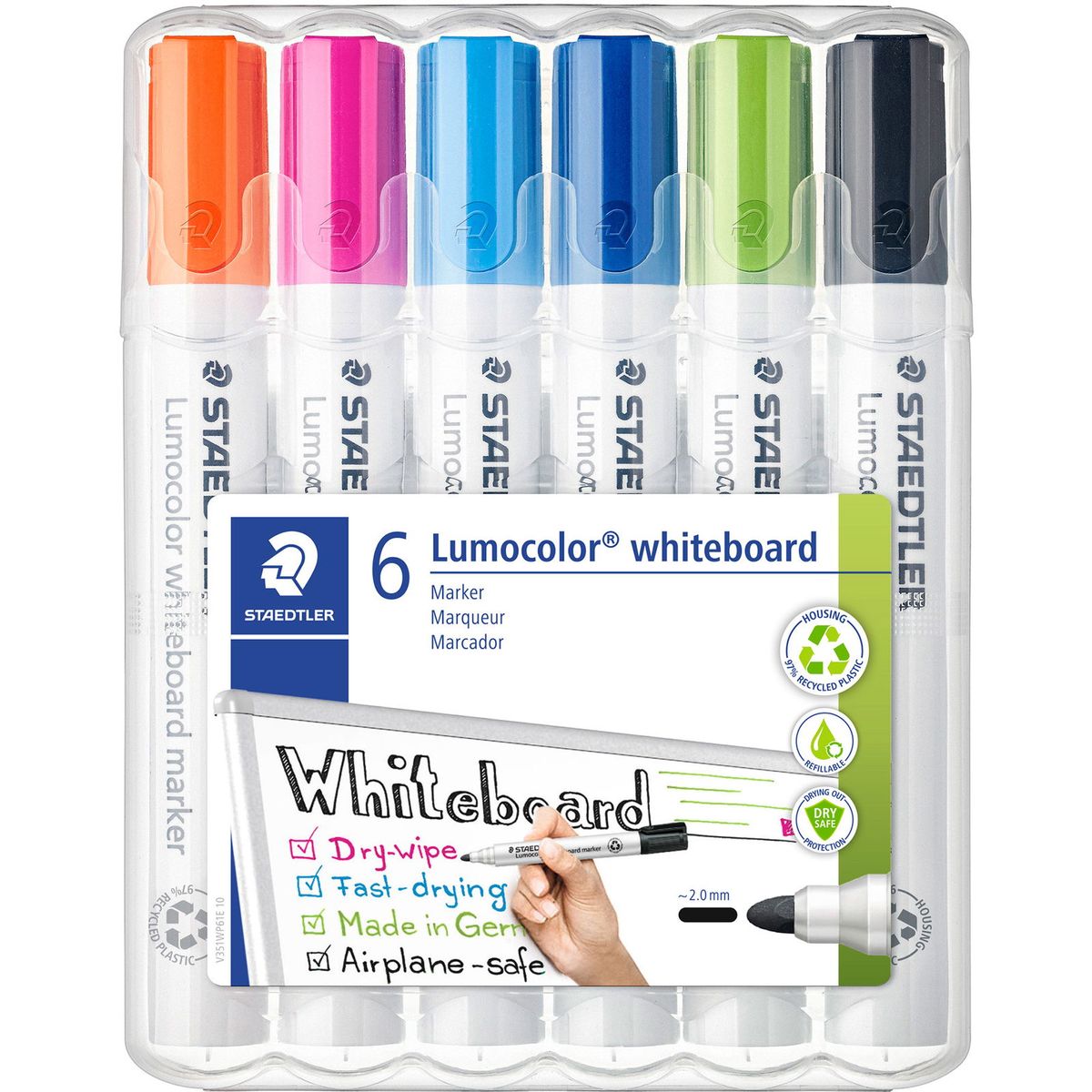 STAEDTLER Lumocolor 351 whiteboradmarkere flerfarvet