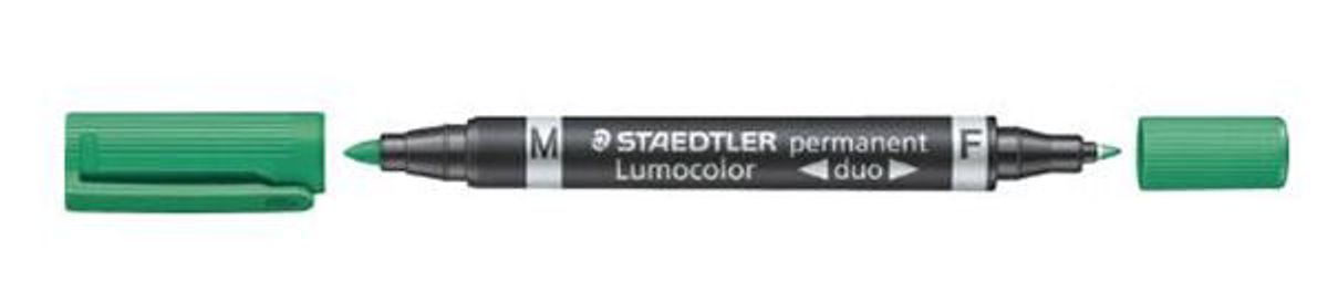 Staedtler lumocolor duo permanent marker 0,6mm-1,5mm grøn 10 stk.