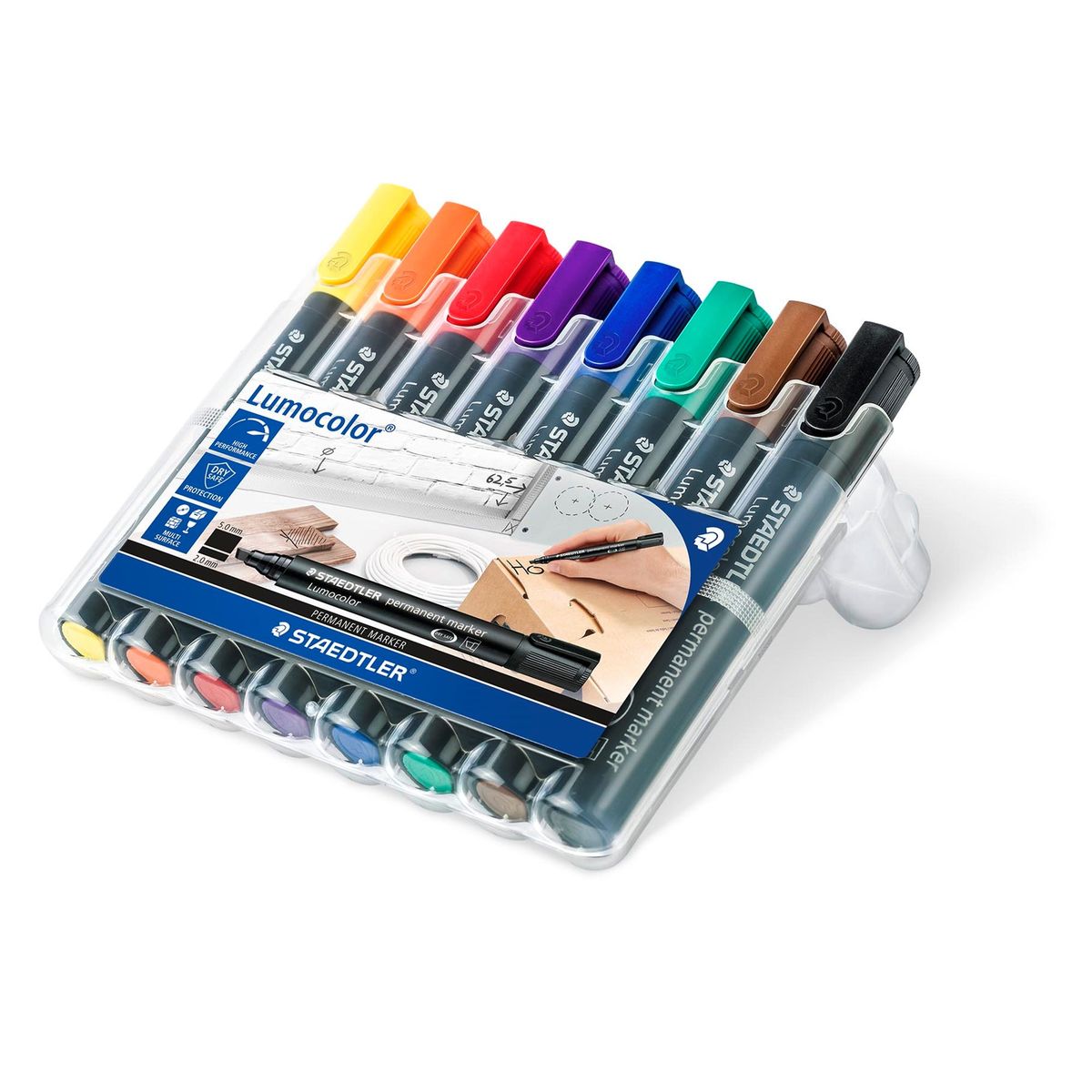 Staedtler Lumocolor, permanent marker, assorterede farver, 8 stk.