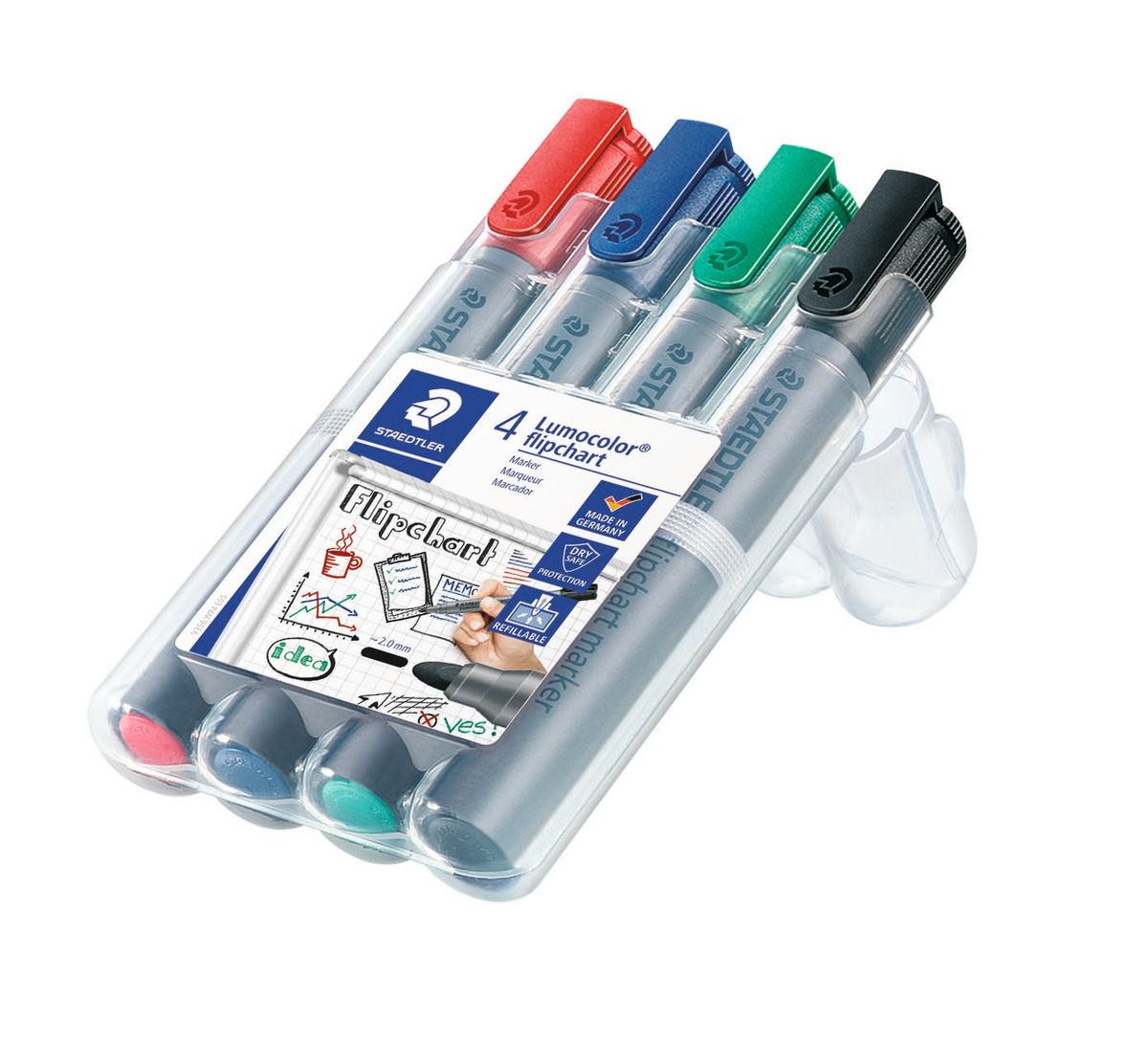 Staedtler marker lumocolor flip chart - Ass. farver - 4 stk