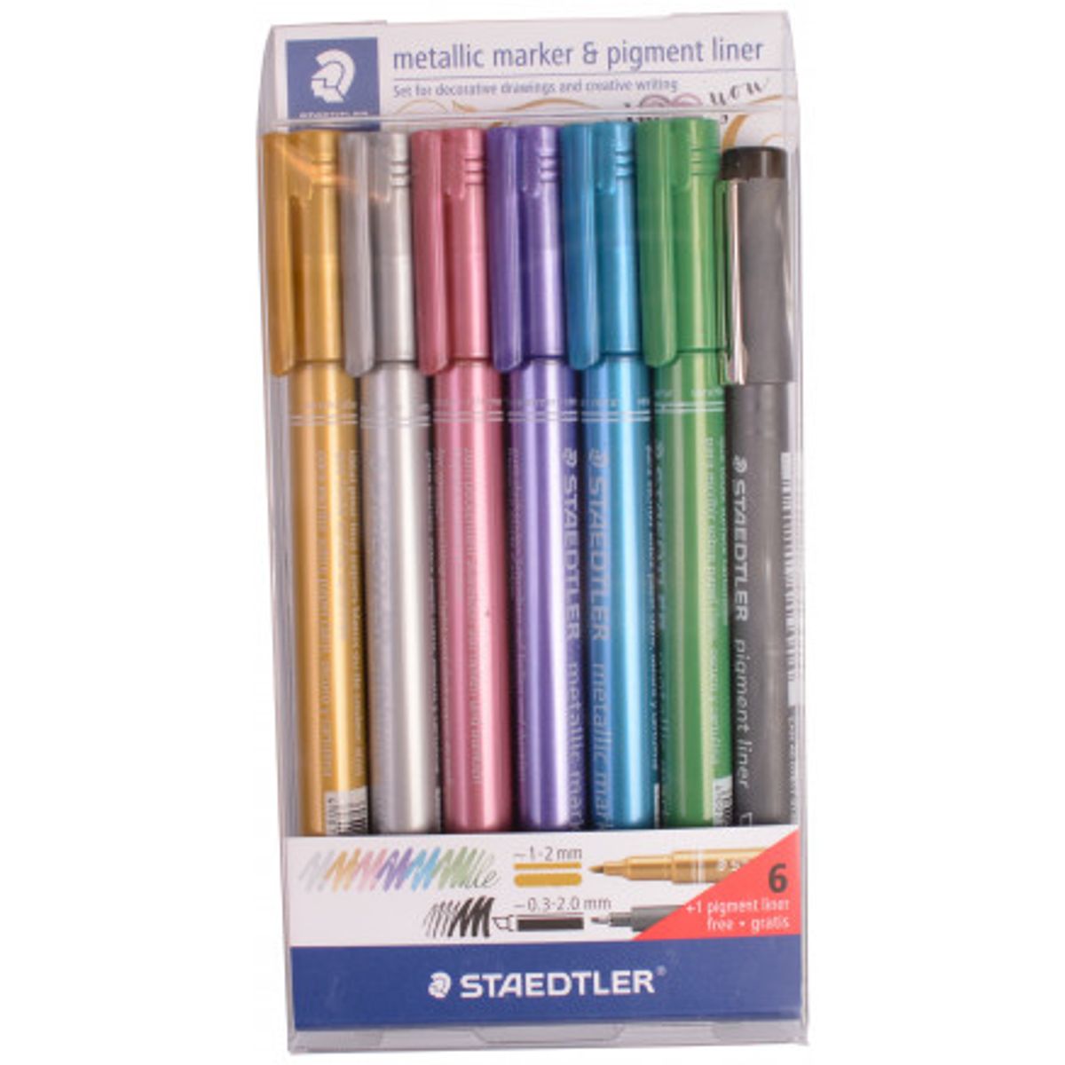 Staedtler Marker Tuscher/Tusser Ass. Metallic farver 1-2mm - 6 stk