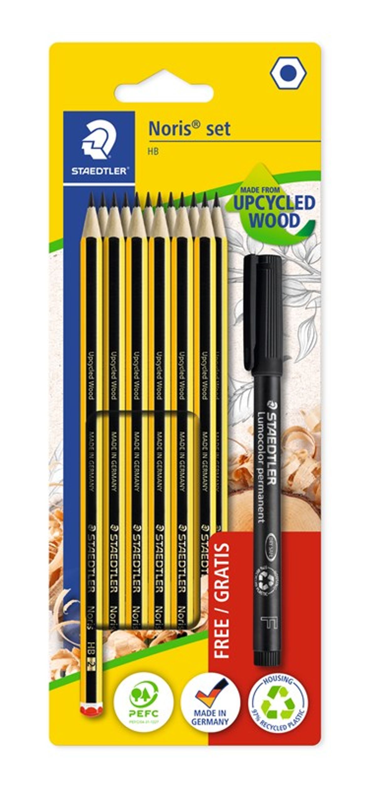 STAEDTLER Noris blyantsæt 12 stk. + gratis permanent fineliner