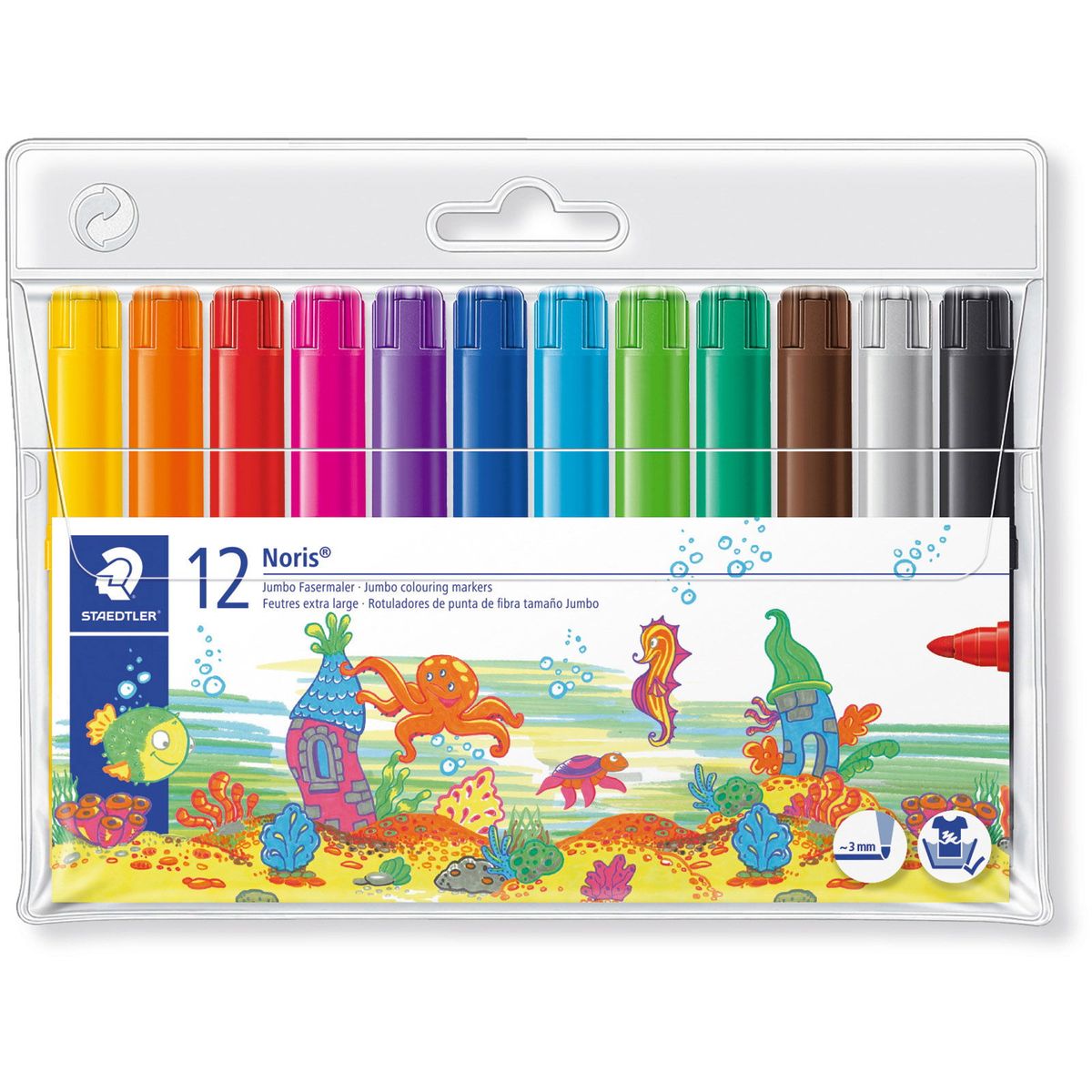 STAEDTLER Noris Club 340 Jumbo tusser flerfarvet 12 stk