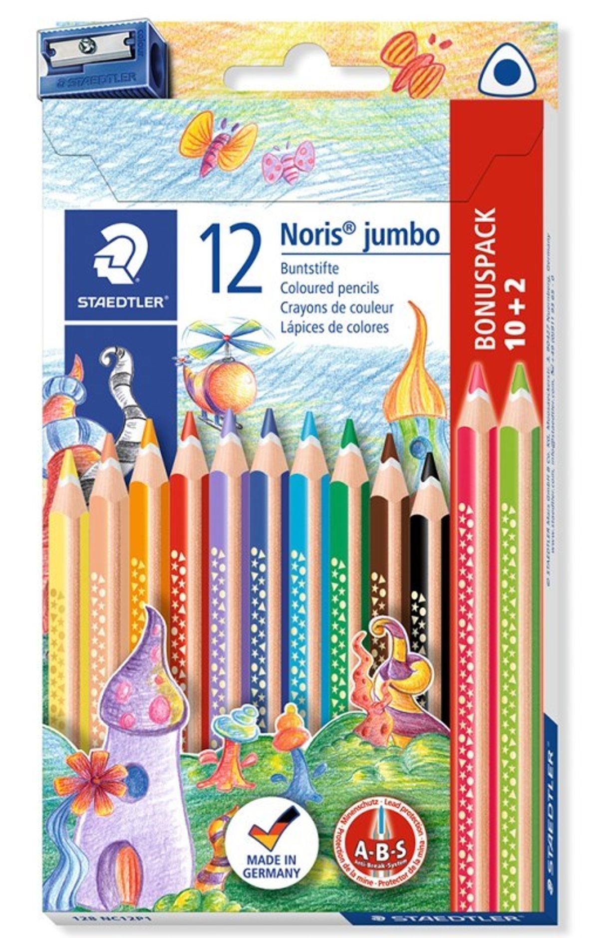 STAEDTLER Noris jumbo trekantede farveblyanter, 12 betal for 10!