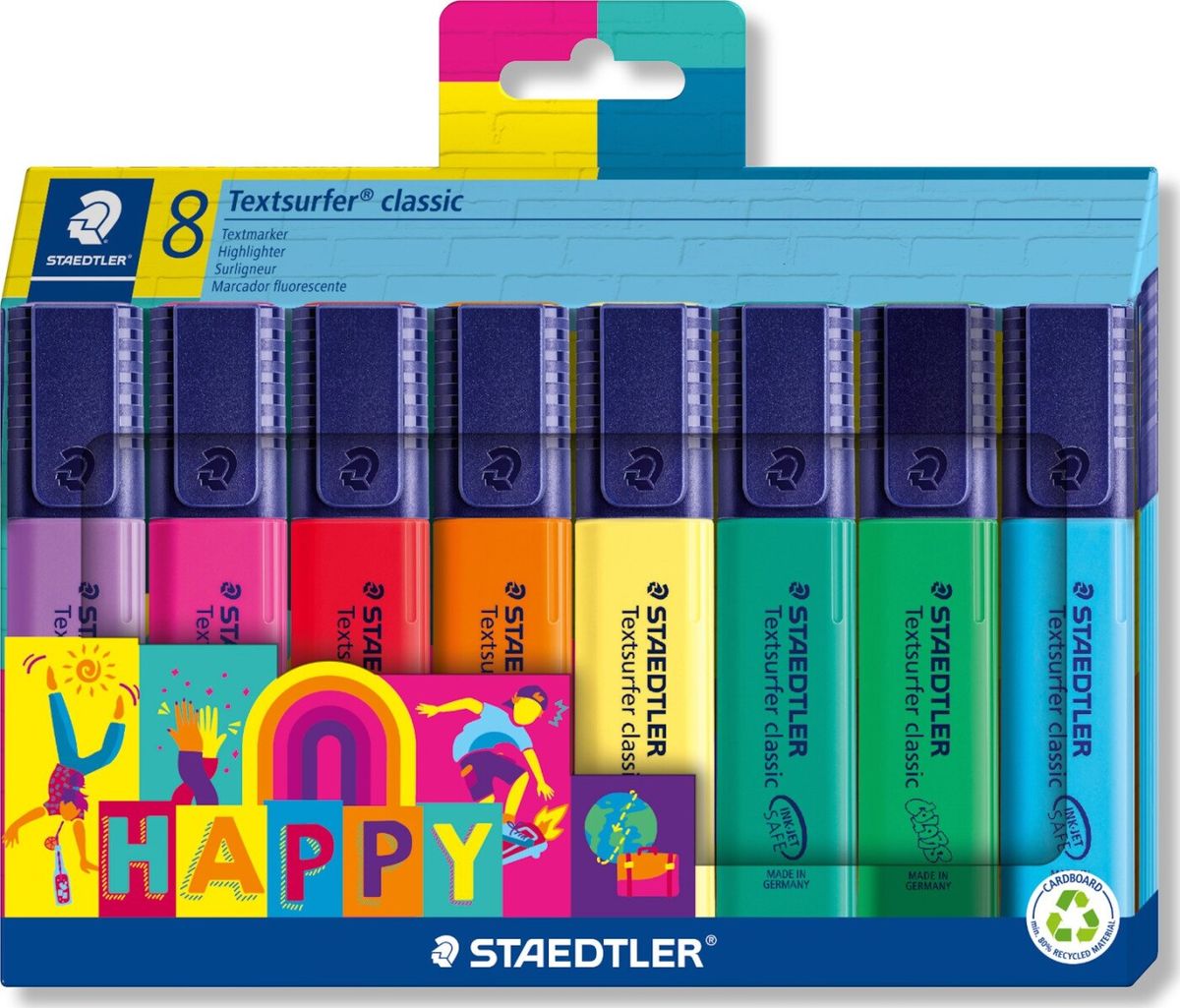 Staedtler - Textsurfer Classic Overstregningstusser - Happy - 8 Stk