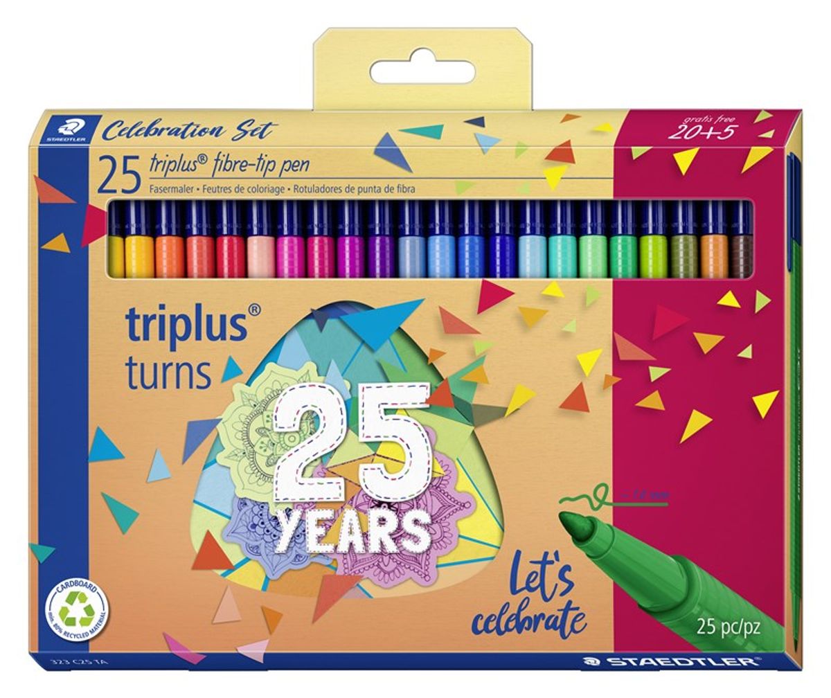 STAEDTLER Triplus color tusser, 25 stk. i papæske