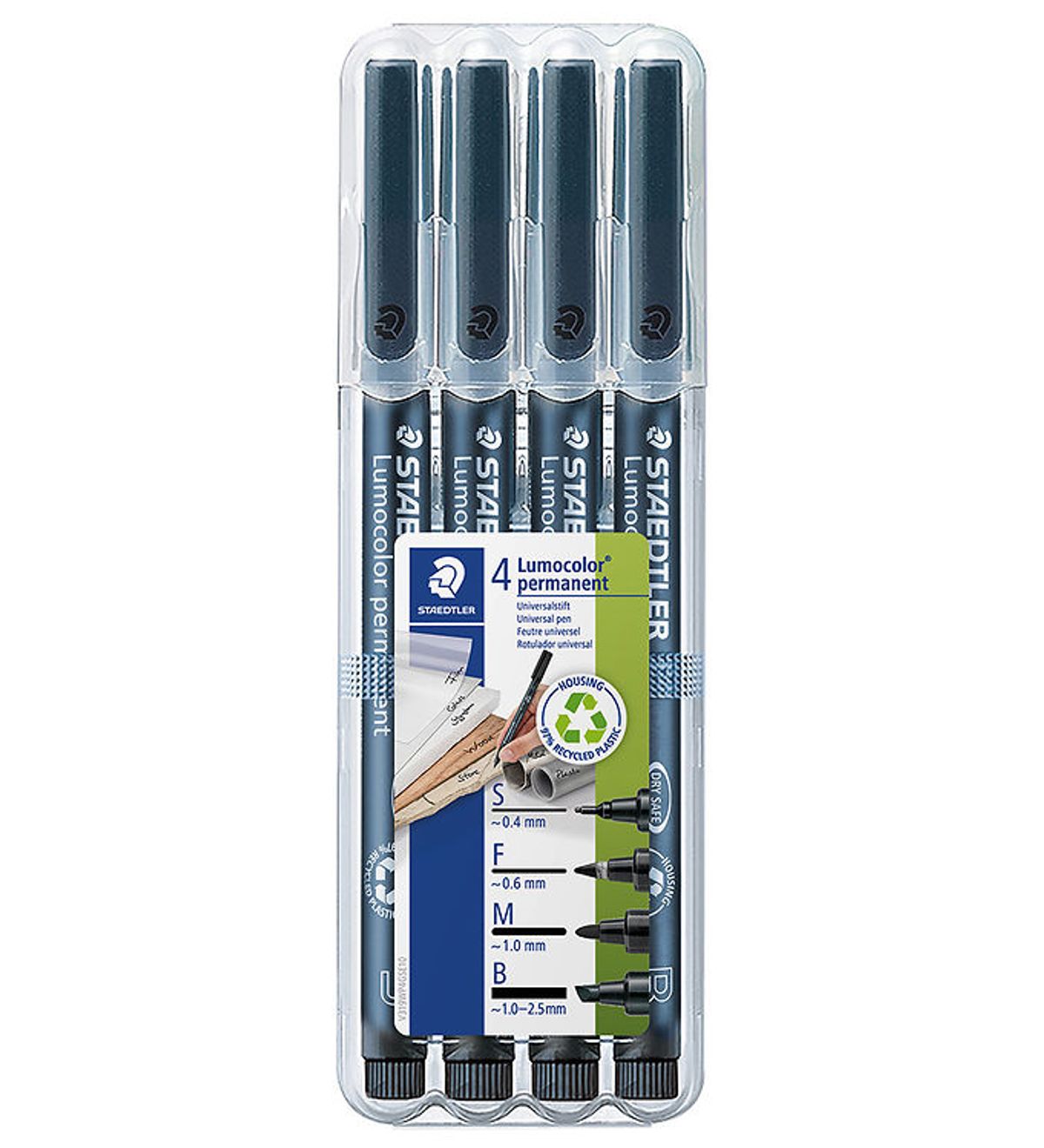 Staedtler Tuscher - 4 stk. - Lumocolor Perm OHP - Sort