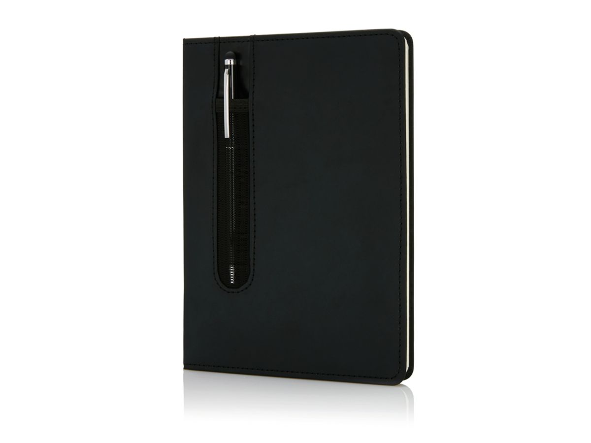 Standard Hardcover PU A5 Notesbog med Stylus pen, Sort