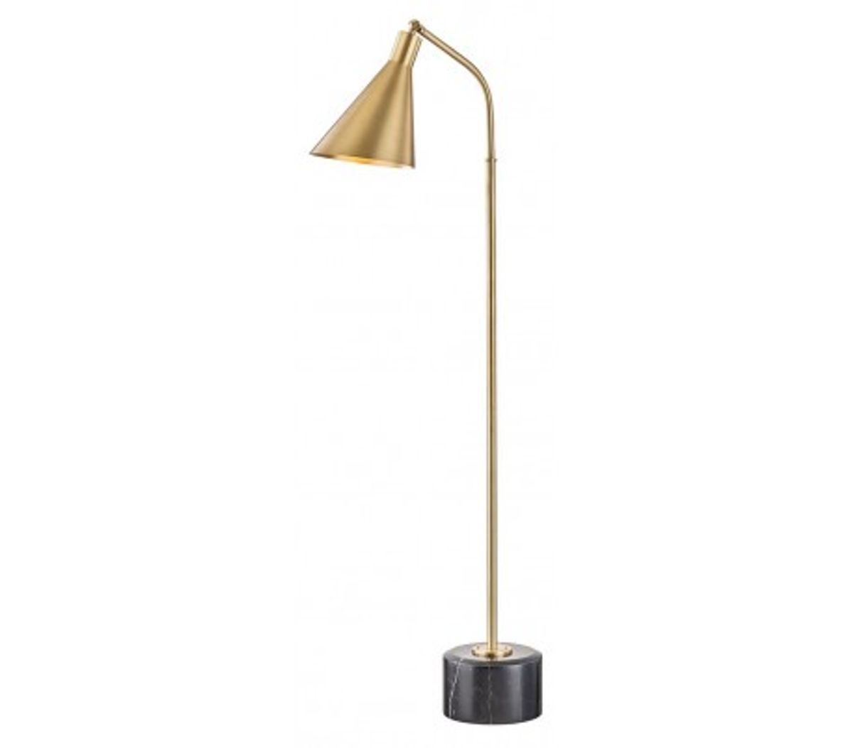 Stanton Gulvlampe i stål og marmor H137 cm 1 x E27 - Antik messing/Sort marmor