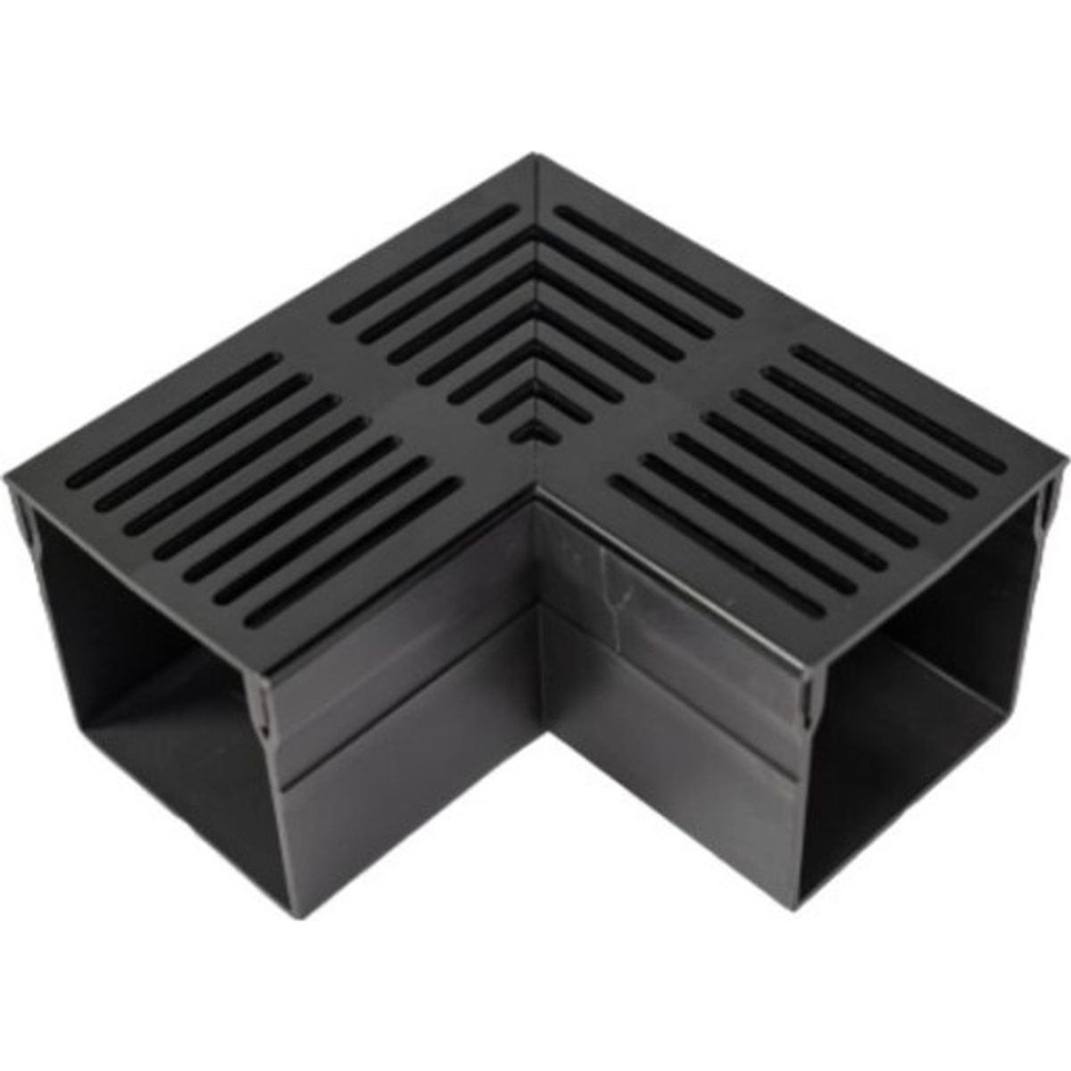 Star Drain 100 x 103 mm PVC-hjørne med sort aluminiumsrist