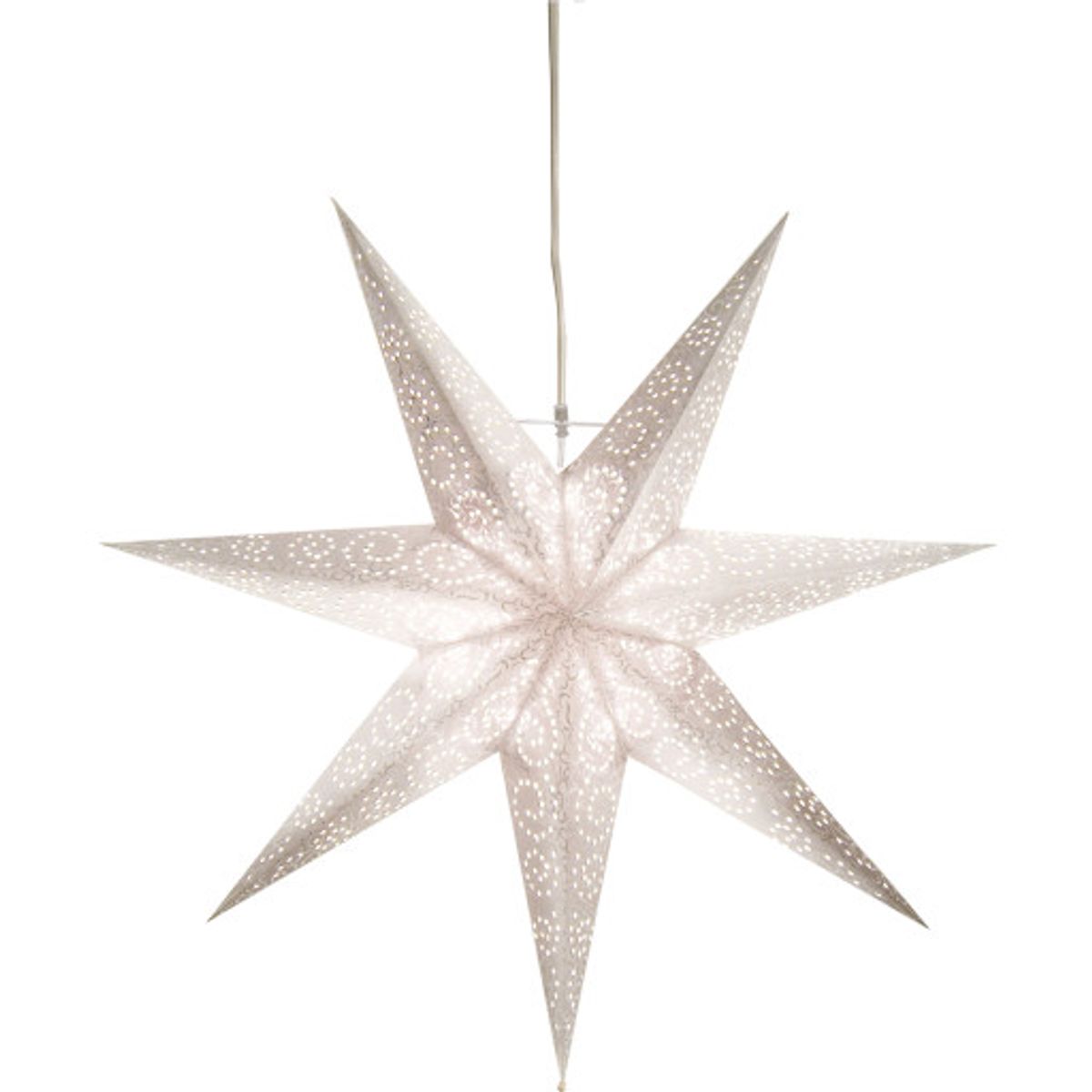 Star Trading Antique julestjerne med lys, 60 cm, hvid