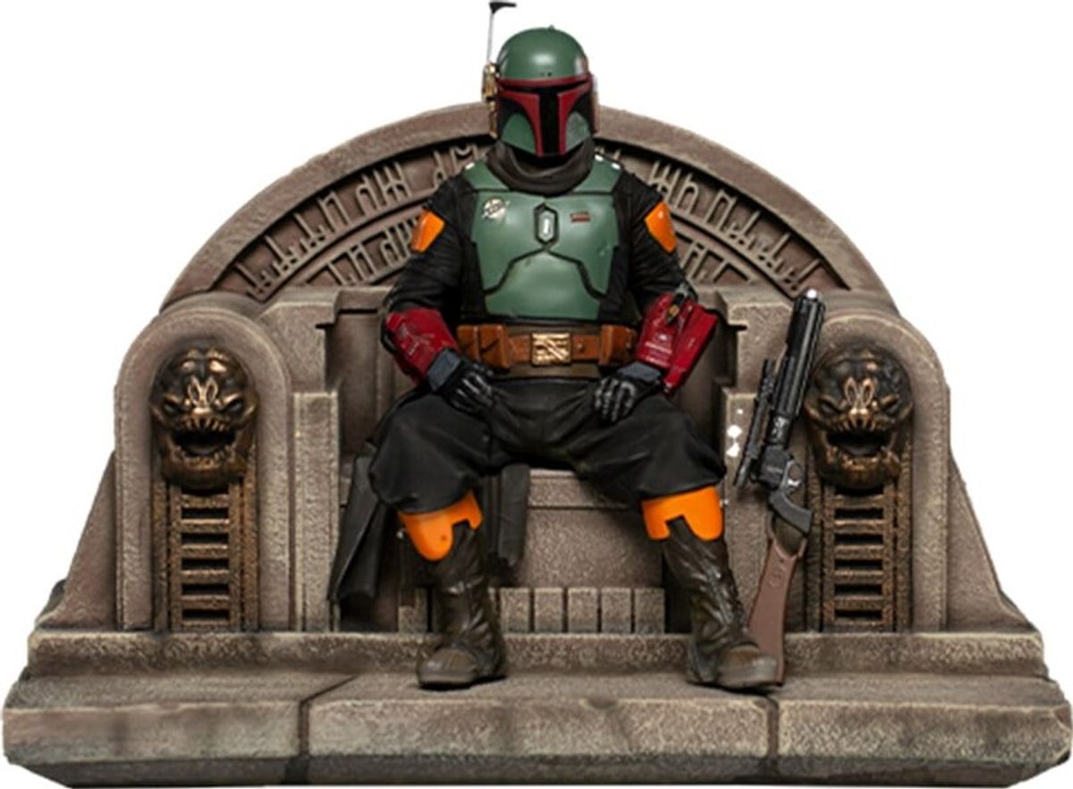 Star Wars - Boba Fett På Trone Statue Figur - Skala 1:10