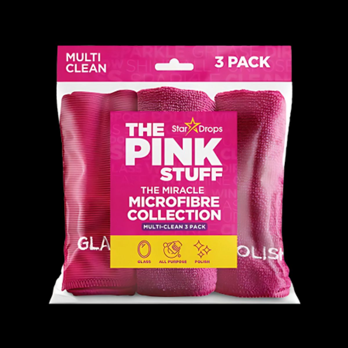 Stardrops The Pink Stuff Multi Clean 3-Pack Mikrofibre Klude