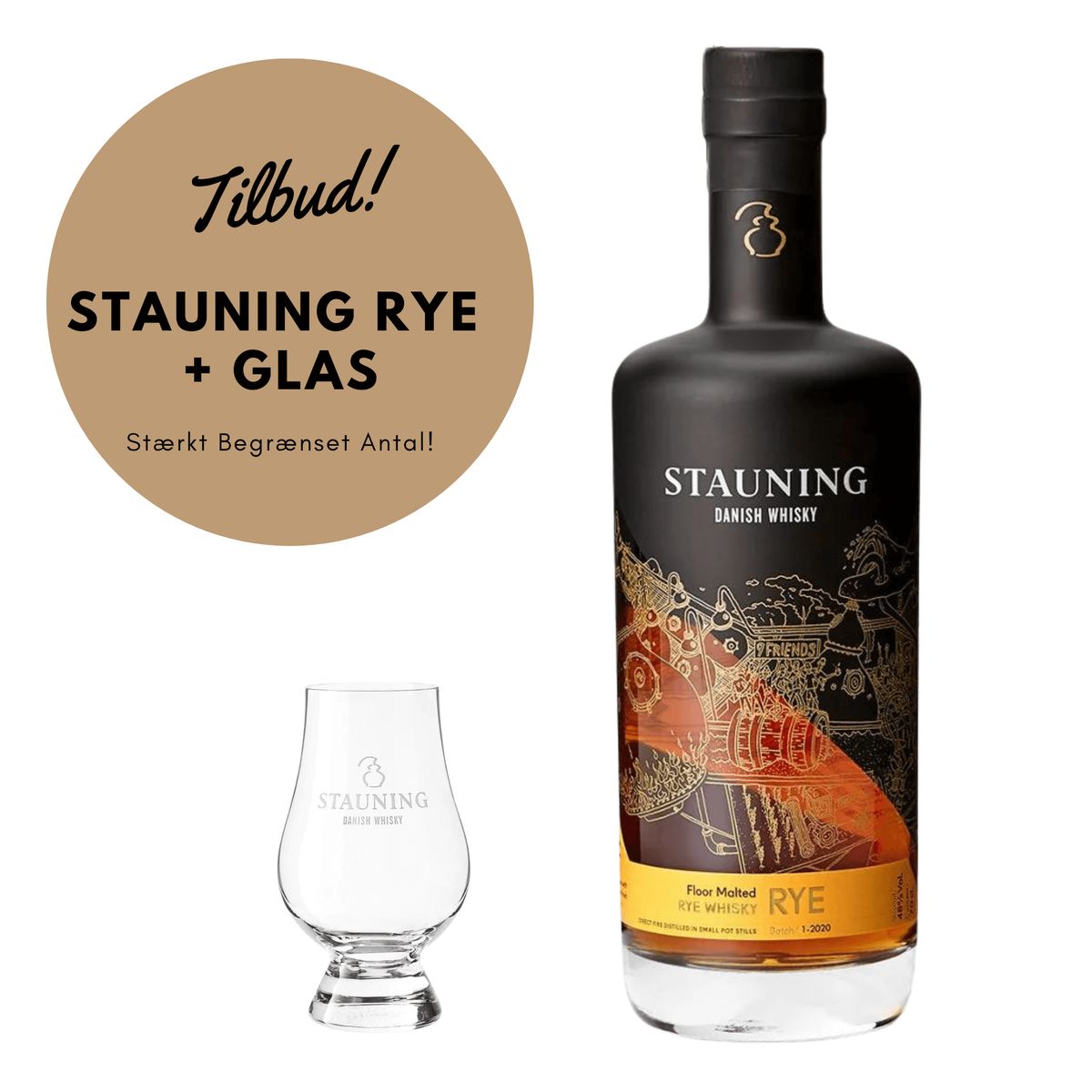 Stauning Whisky Rye + Glas