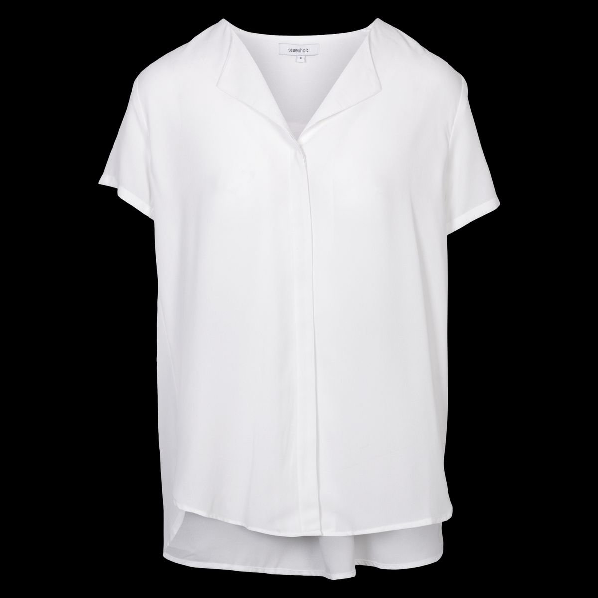 Steenholt Clara Dame Kortærmet bluse - Bright White - 44