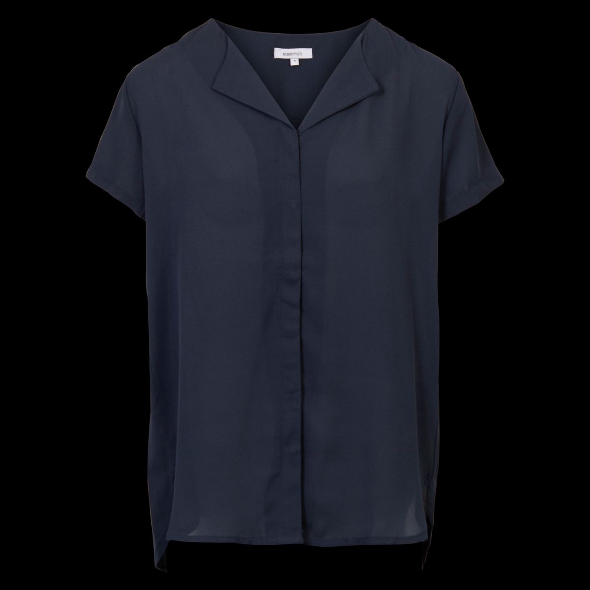 Steenholt Clara Dame Kortærmet bluse - Navy - 2XL