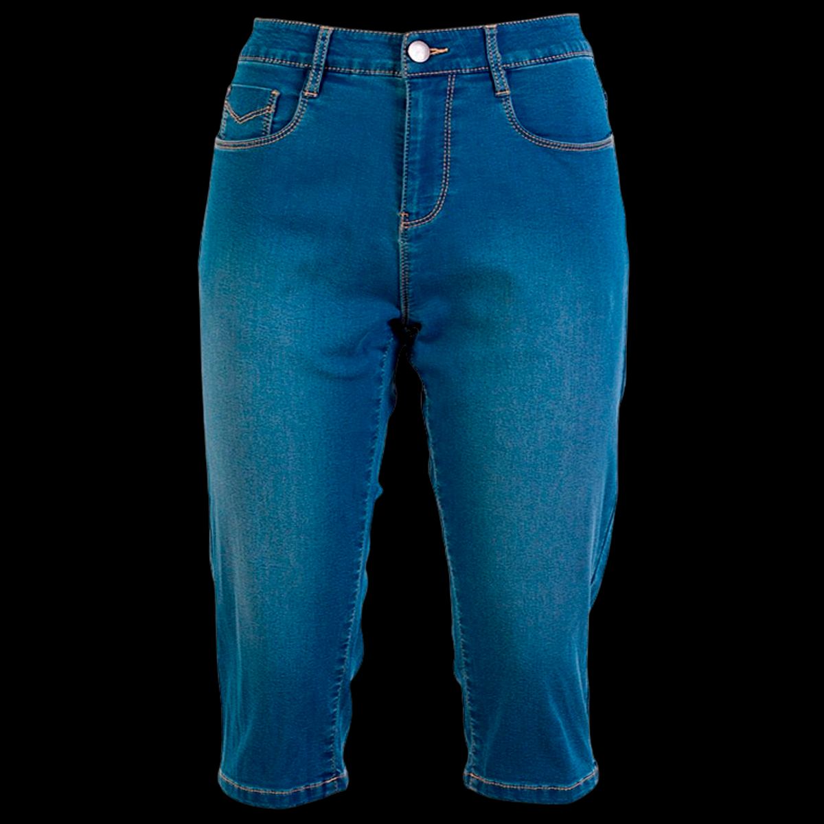 Steenholt Grace Dame Capri - M. Light Blue Denim - 44