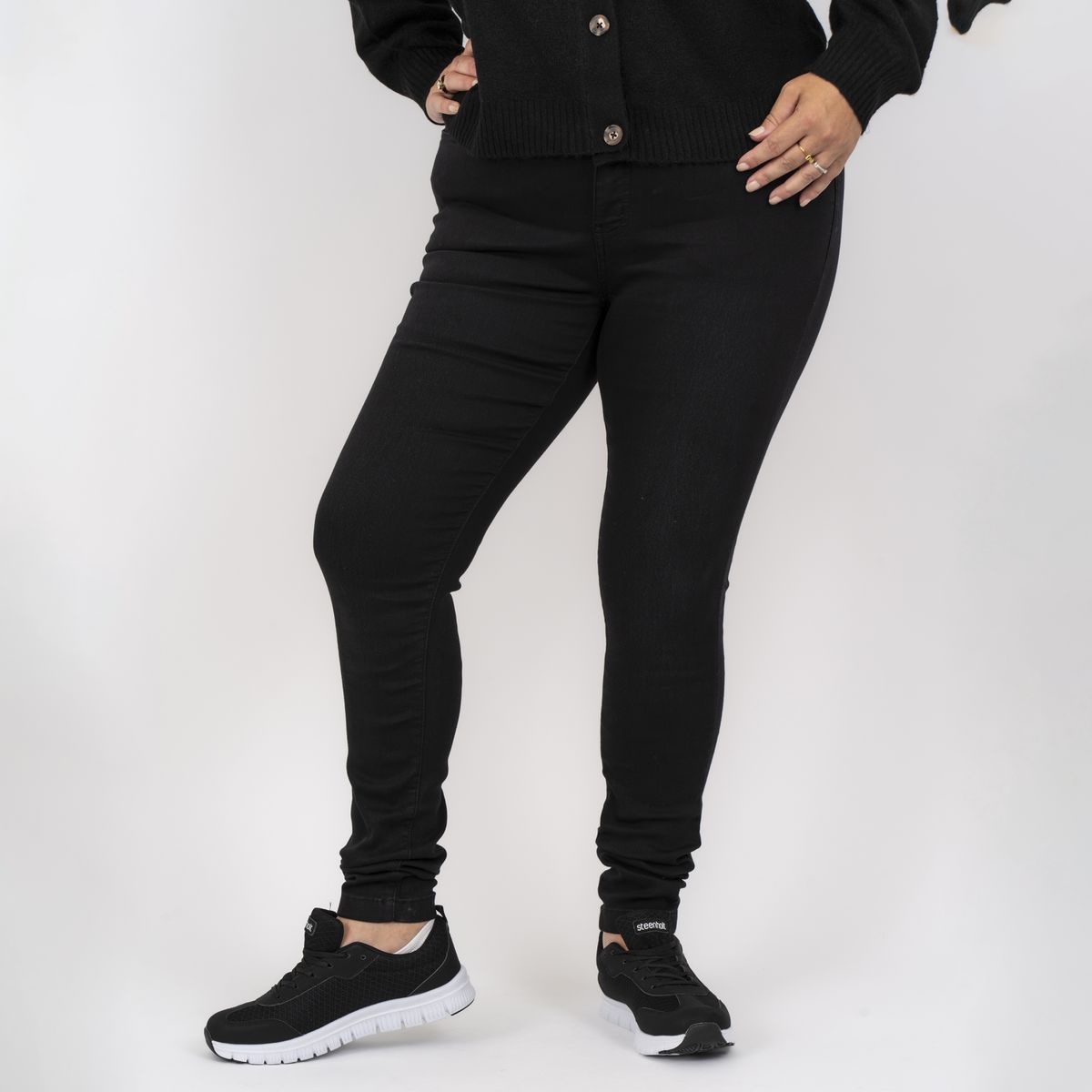 Steenholt Grace Dame Jeans m. stretch - Black - 54/32