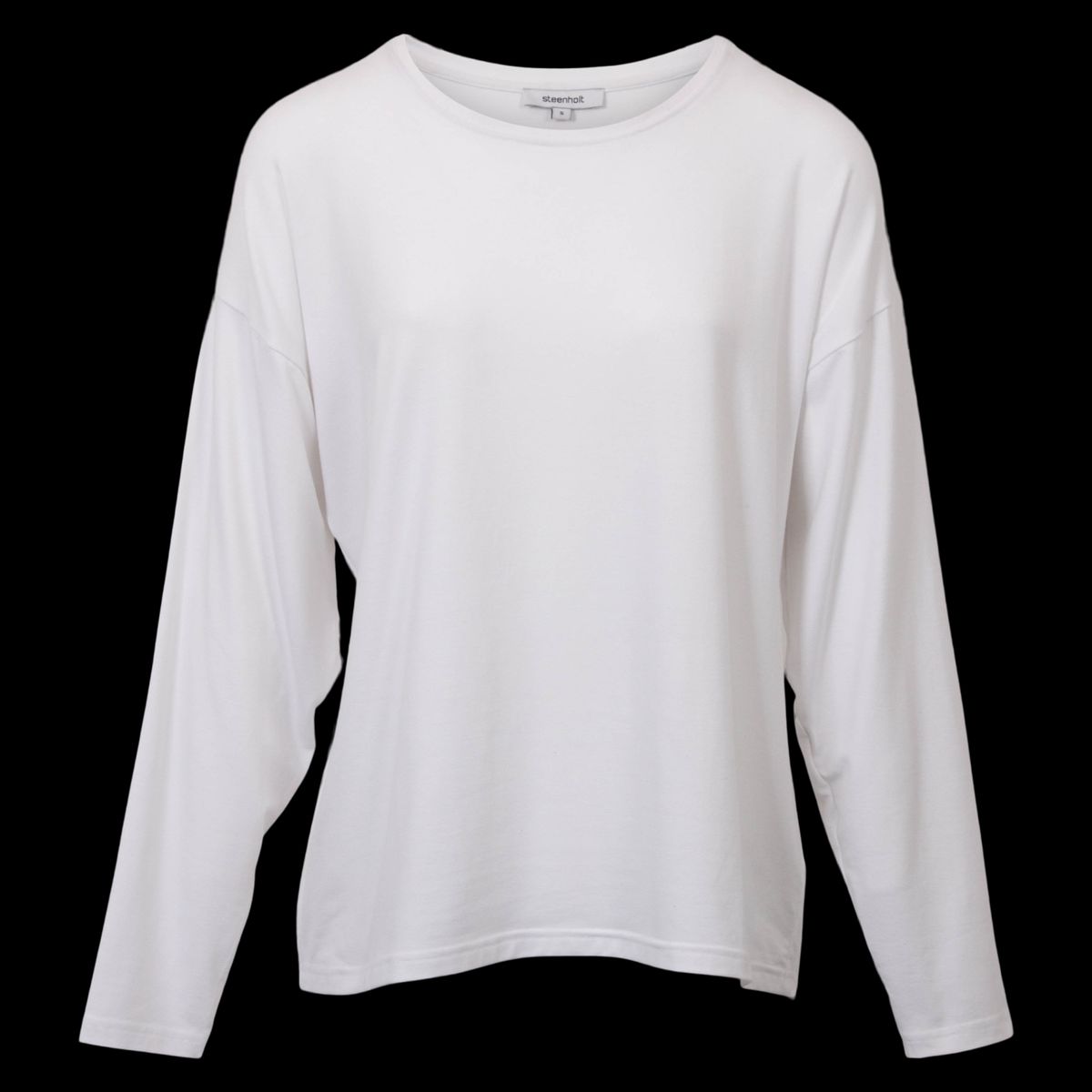 Steenholt Joan Dame Langærmet t-shirt - Bright White - 44