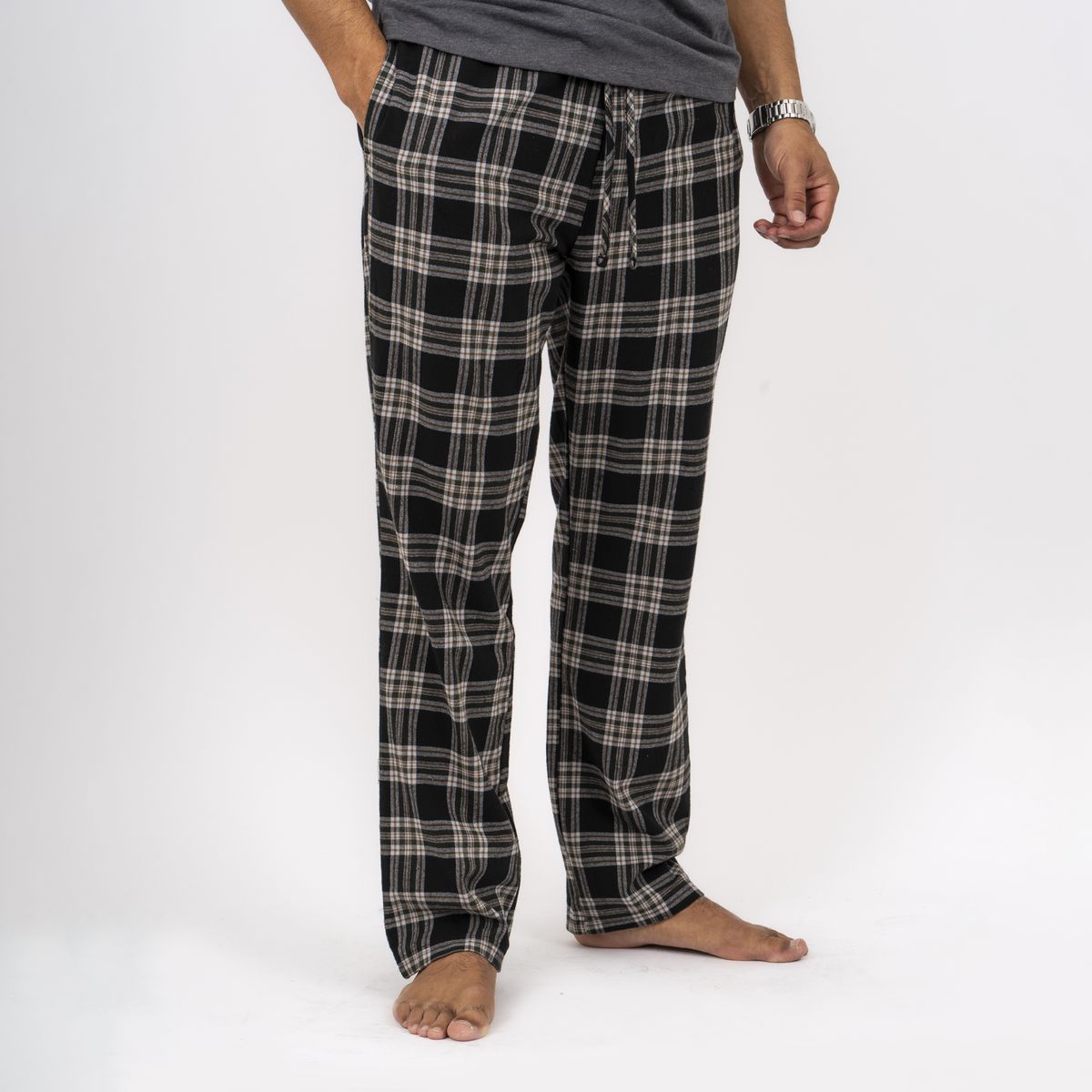 Steenholt Timothy Herre Natbukser - Black/Grey Check - 2XL