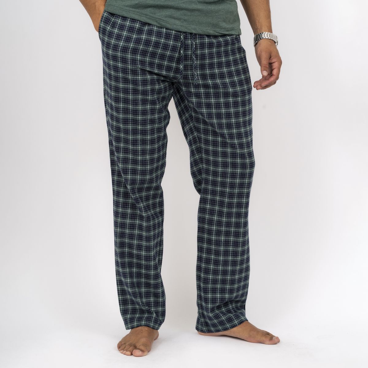 Steenholt Timothy Herre Natbukser - Green Check - XL