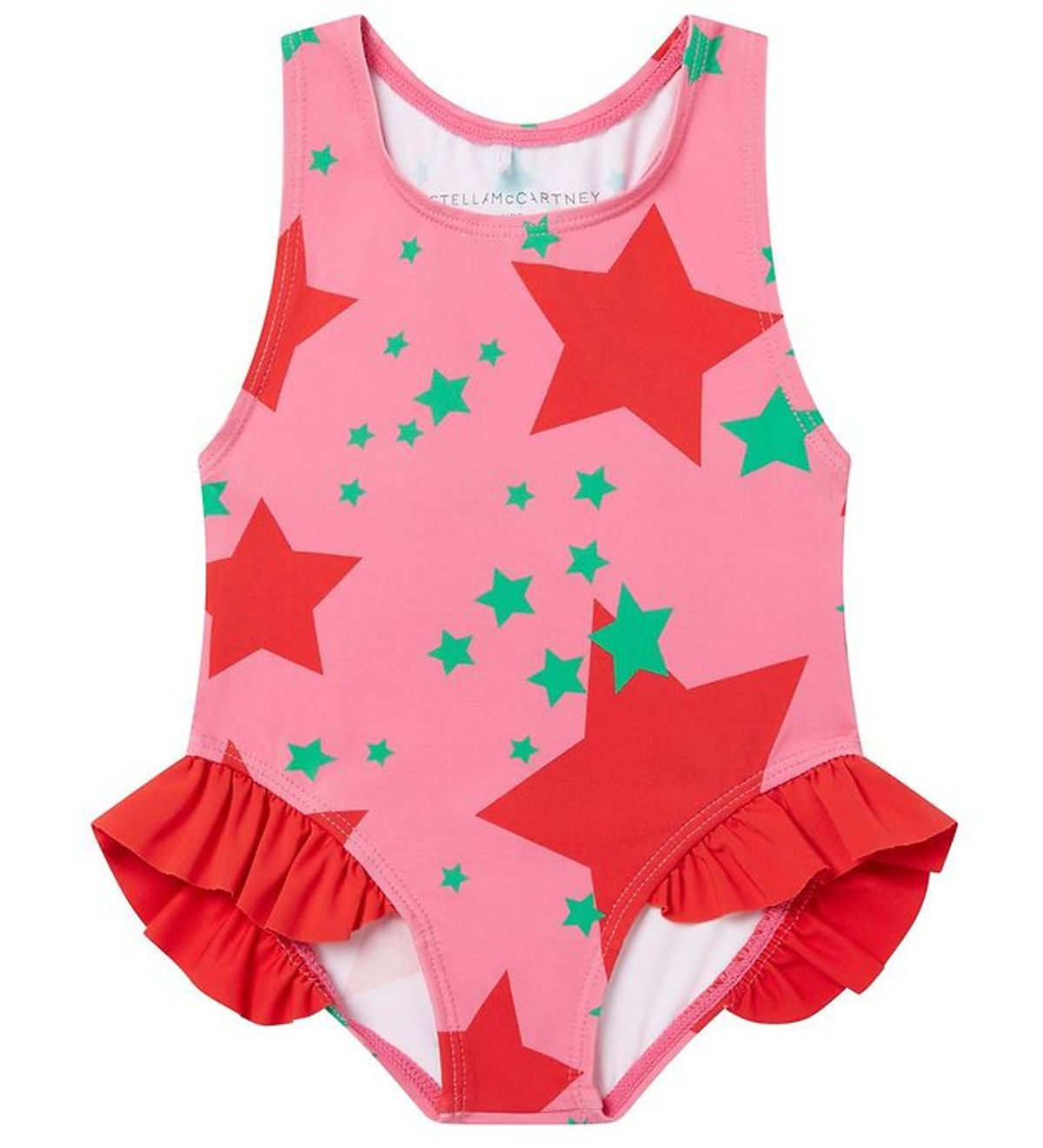 Stella McCartney Kids Badedragt - UV50+ - Pink/Rød m. Stjerner