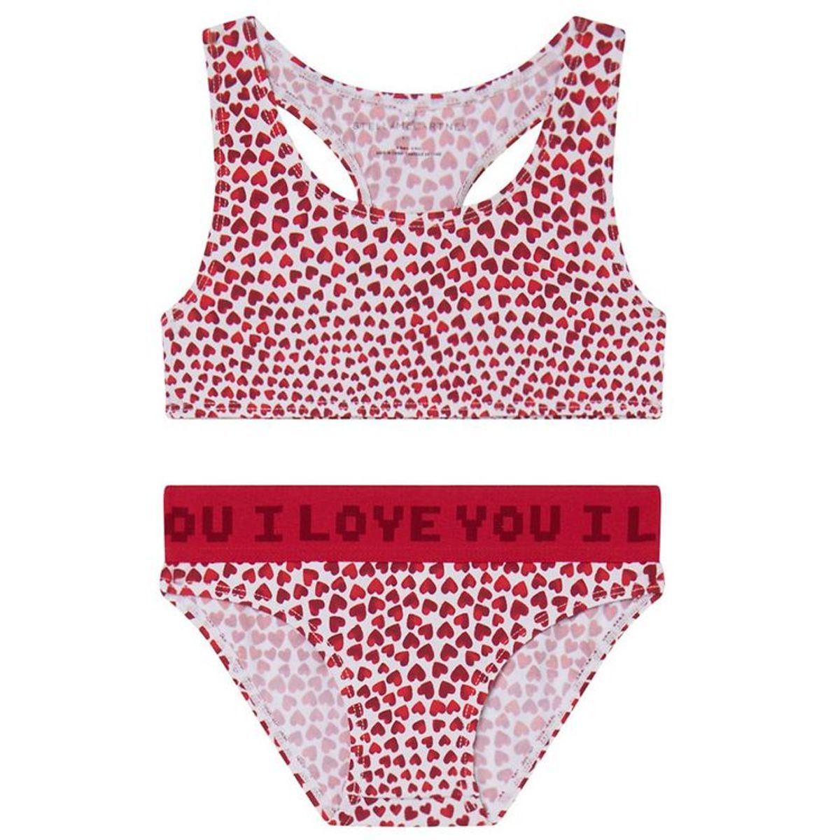 Stella McCartney Kids Bikini - UV50+ - Hvid/Rød m. Hjerter