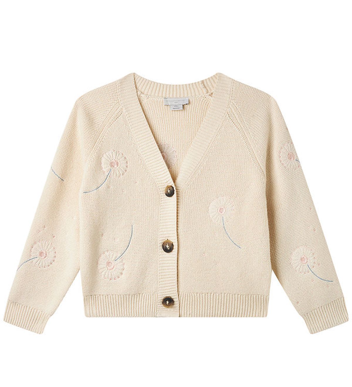 Stella McCartney Kids Cardigan - Strik - Creme med Blomster