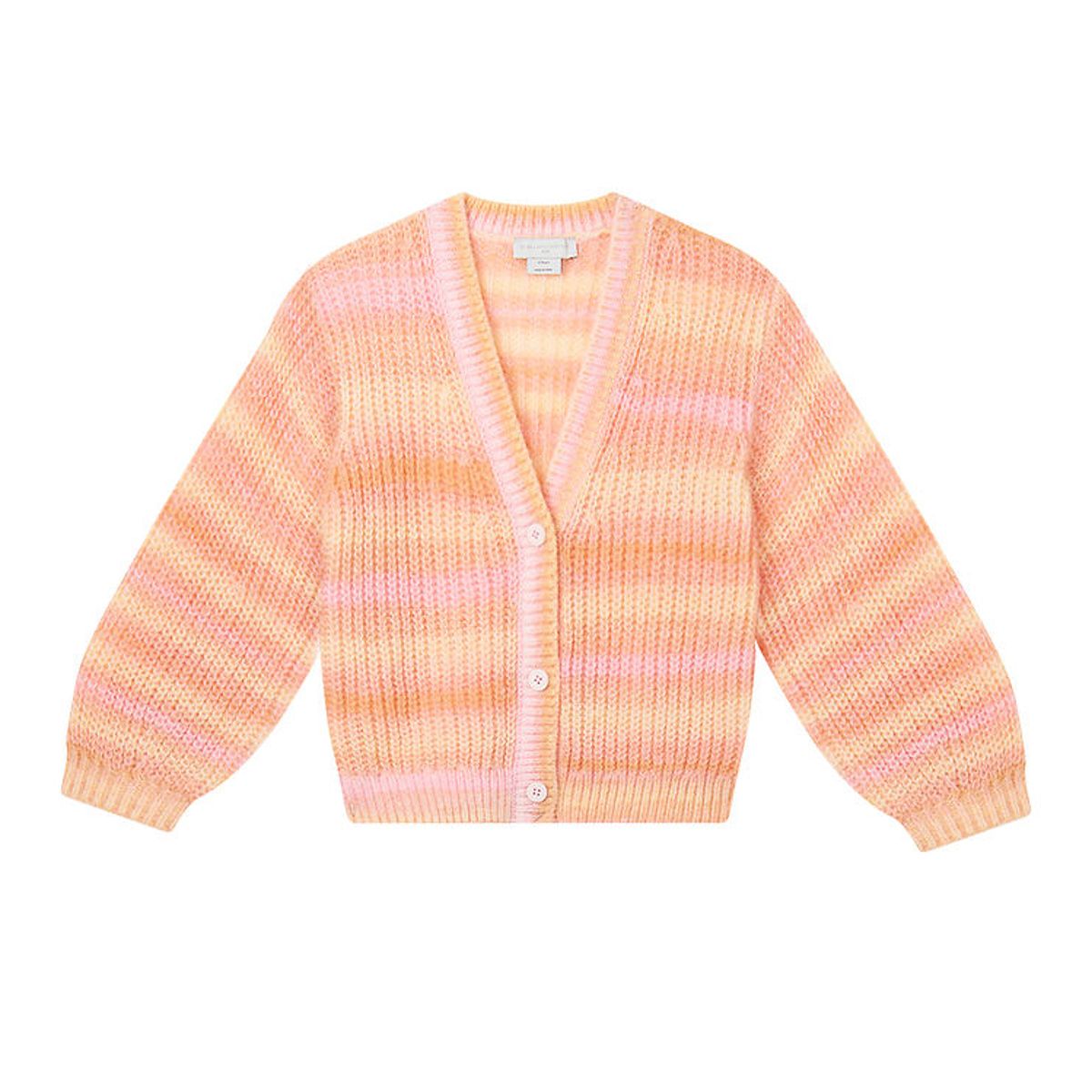 Stella McCartney Kids Cardigan - Strik - Rosa/Orangestribet