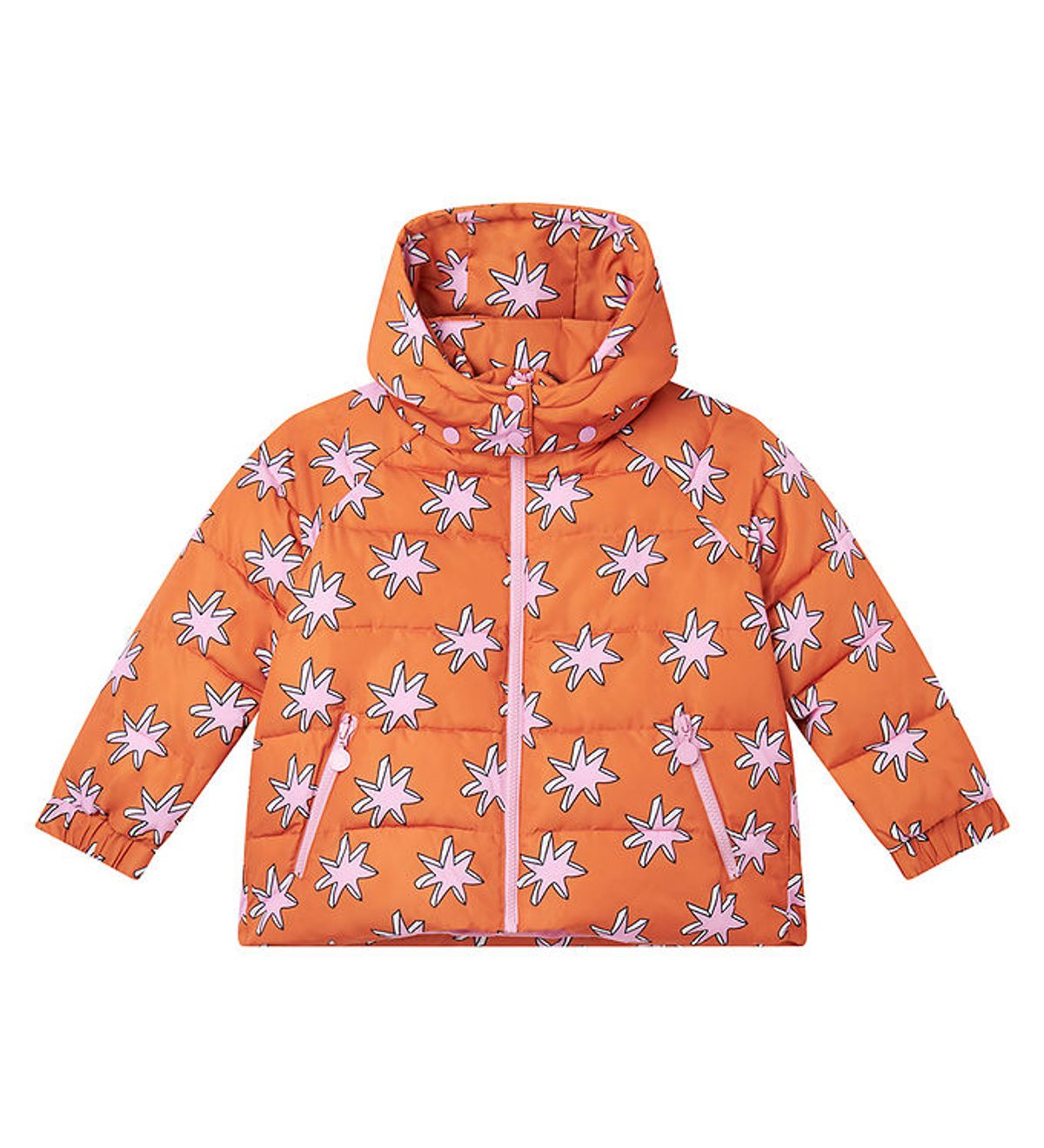 Stella McCartney Kids Dynejakke - Orange/Rosa m. Stjerner