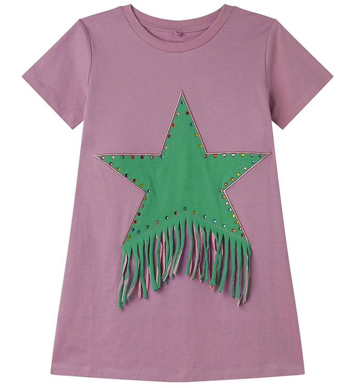 Stella McCartney Kids Kjole - Lilla/Grøn m. Similisten/Frynser