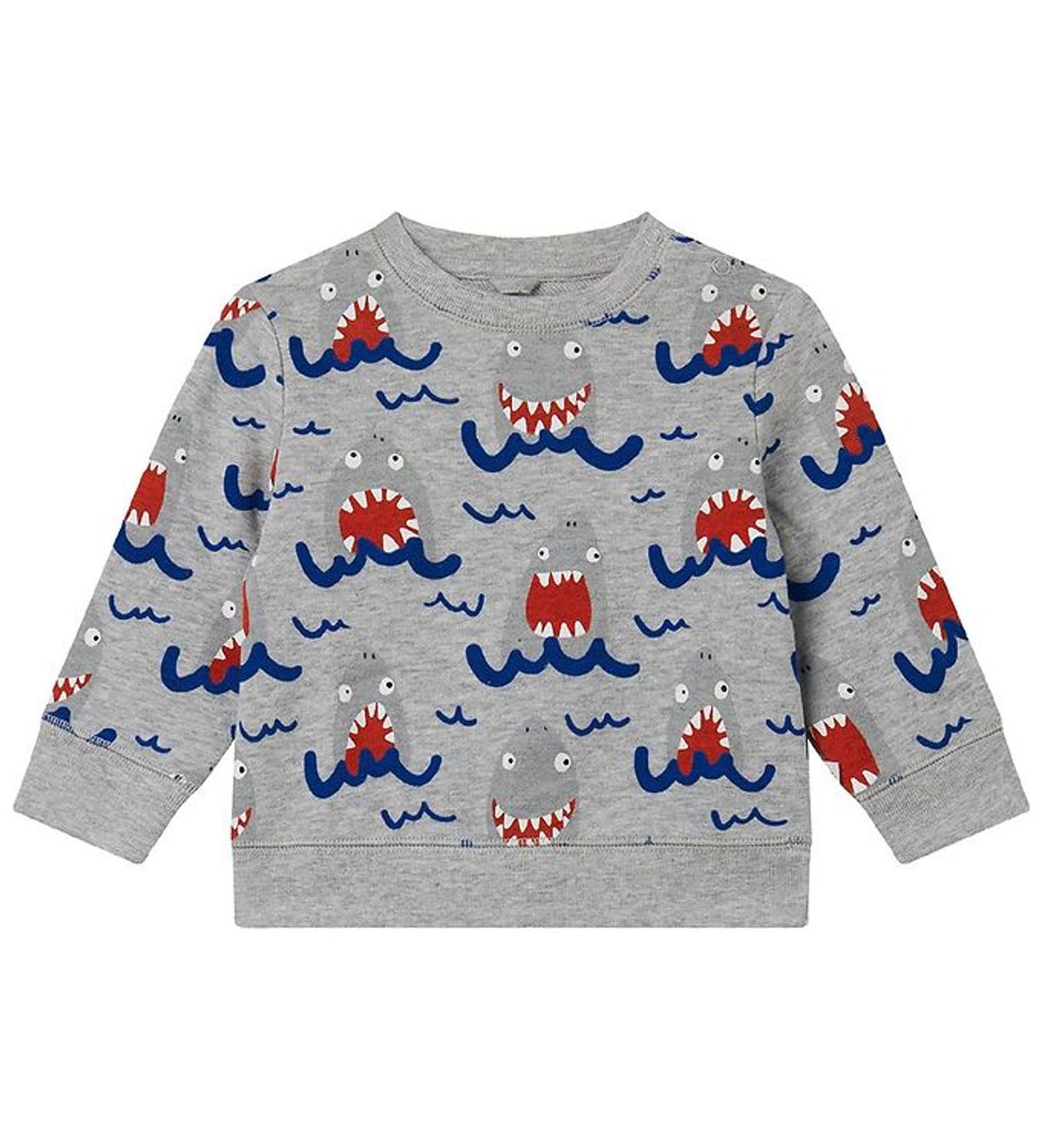 Stella McCartney Kids Sweatshirt - Gråmeleret m. Hajer