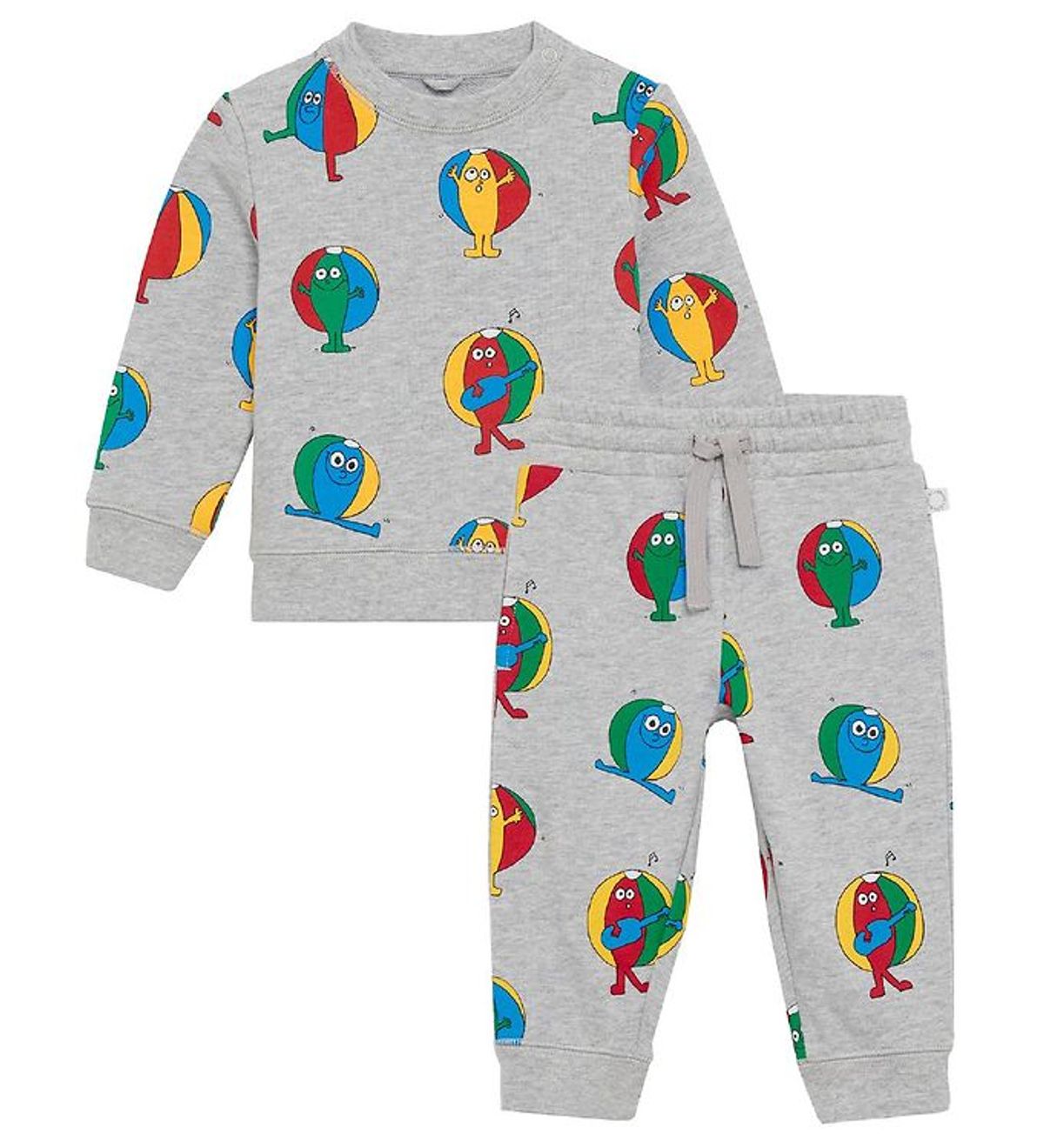 Stella McCartney Kids Sweatsæt - Gråmeleret m. Badebolde