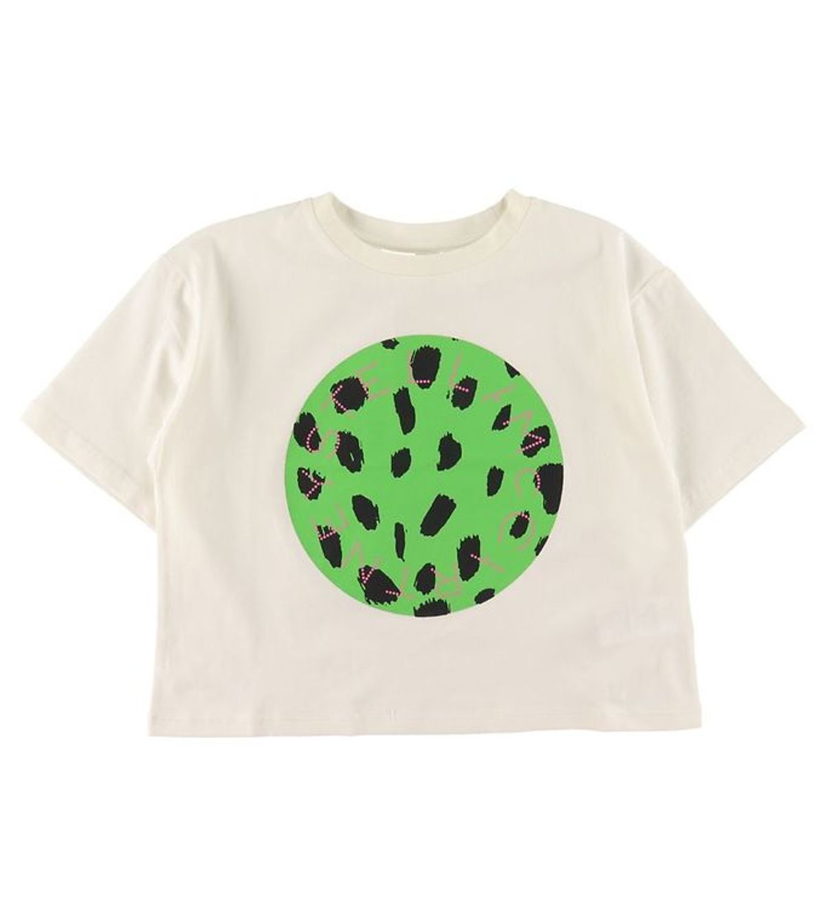 Stella McCartney Kids T-shirt - Cropped - Hvid m. Grøn