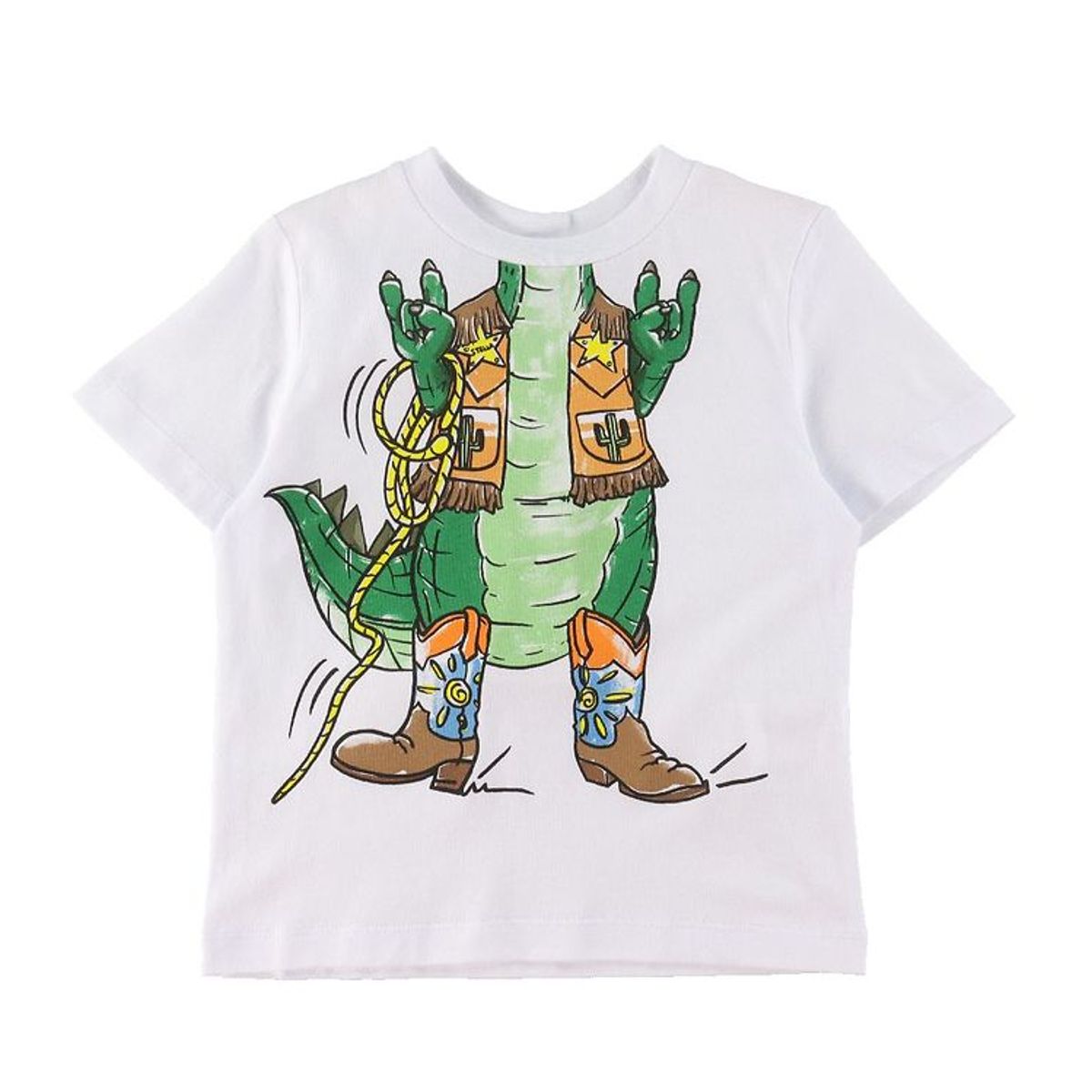 Stella McCartney Kids T-shirt - Hvid m. Krokodille/Cherif