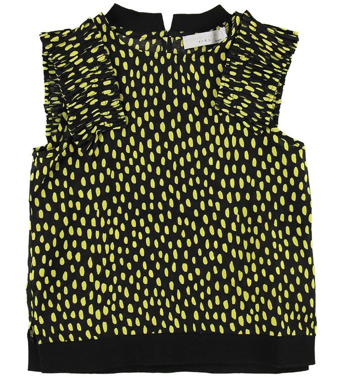 Stella McCartney Kids Top - Sort m. Gule Prikker/Flæser