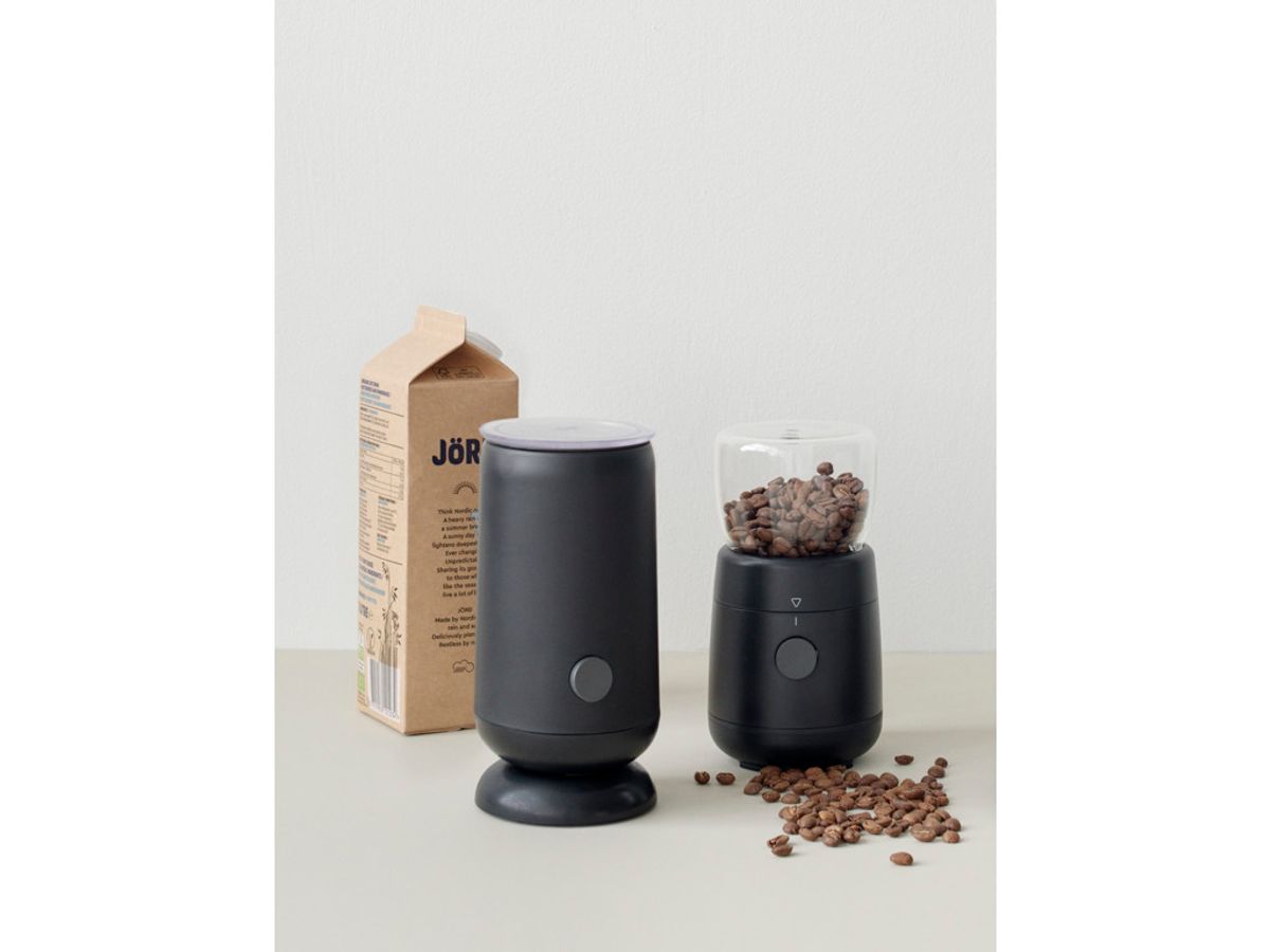 Stelton Foodie Elektrisk Kaffekværn og Mælkeskummer - Black