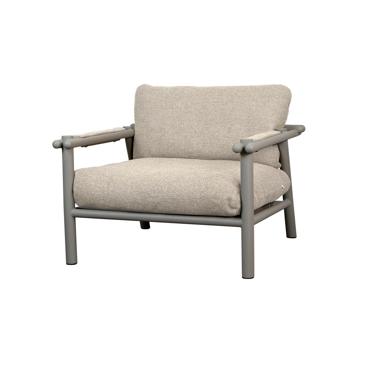 Sticks Lounge Chair, taupe aluminium fra Cane-line (Desert Sand, Cane-line Rise)