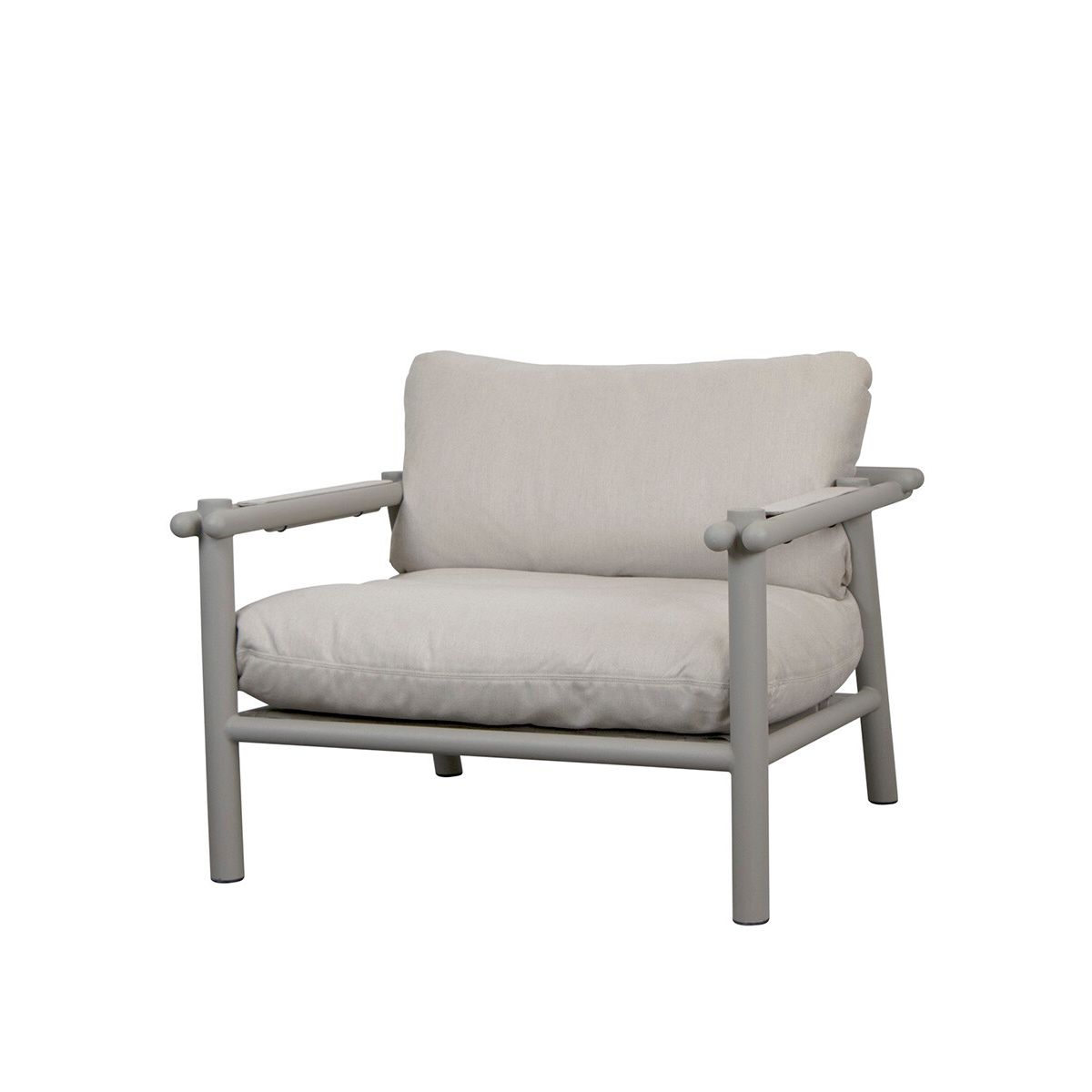 Sticks Lounge Chair, taupe aluminium fra Cane-line (Sand, Cane-line Natté)